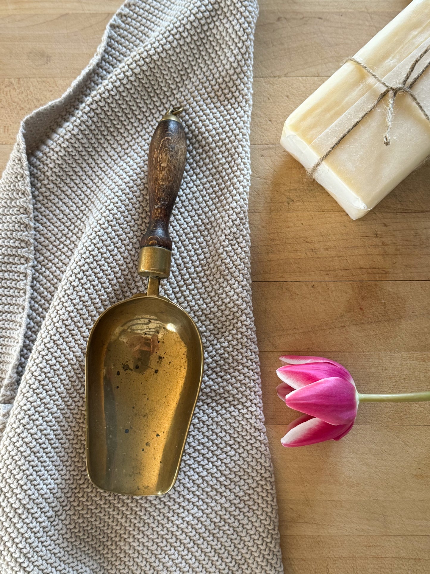 Antique Brass Grain Scoop | Sweet Shop Scoop