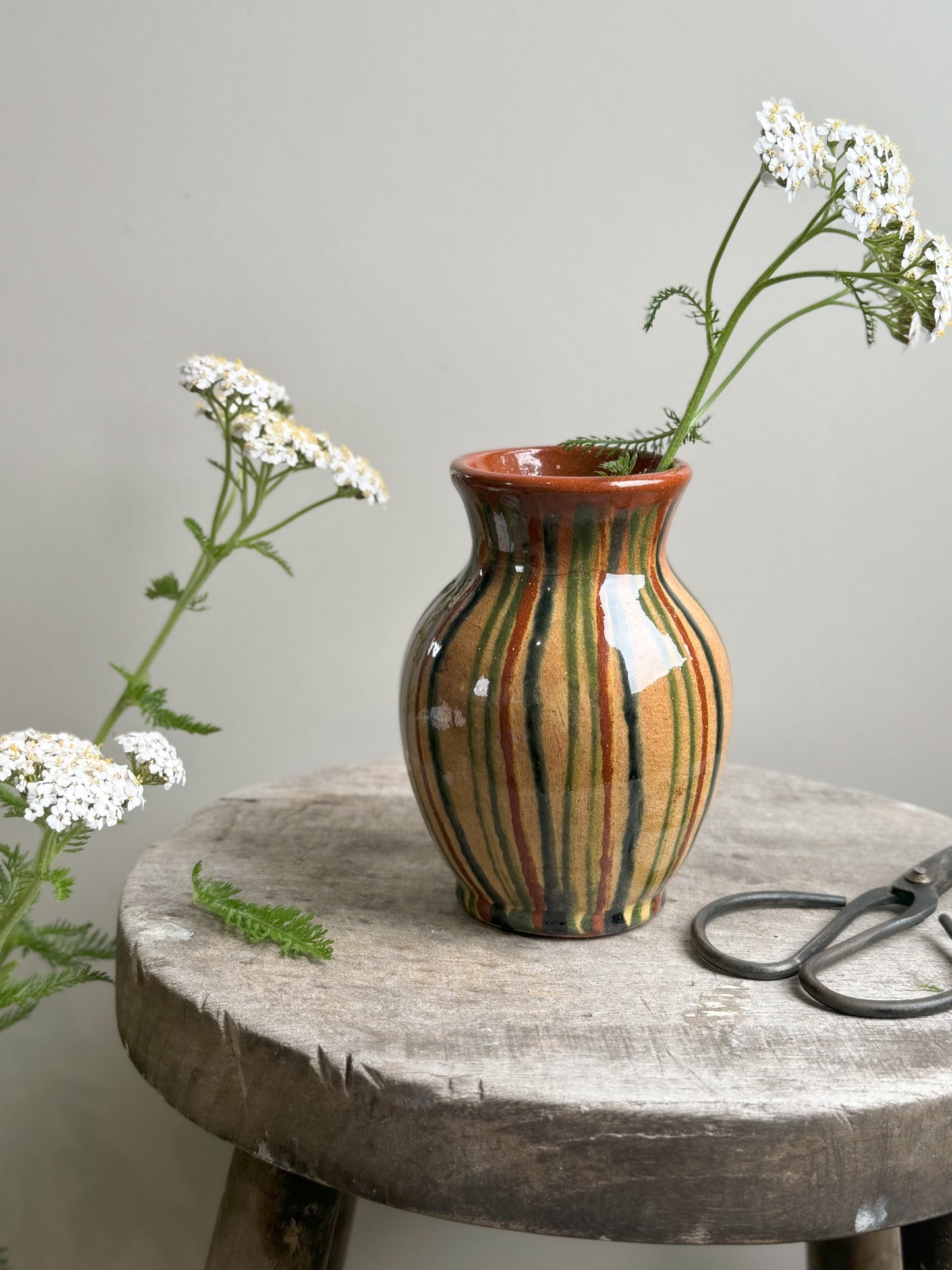 Antique Striped Slipware Pot