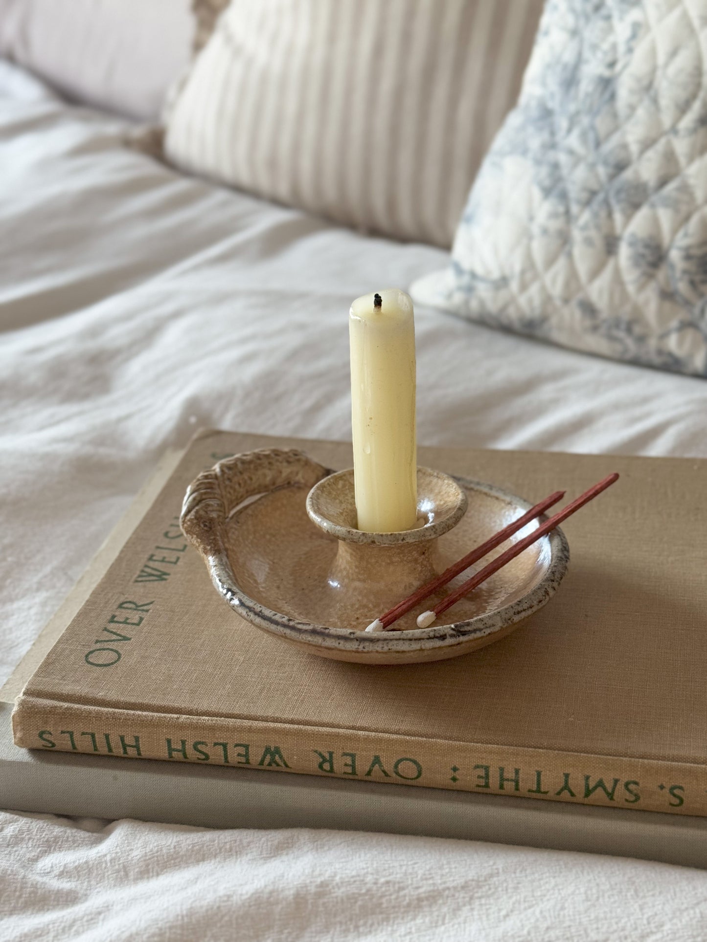 Vintage French Studio Pottery Candle Holder