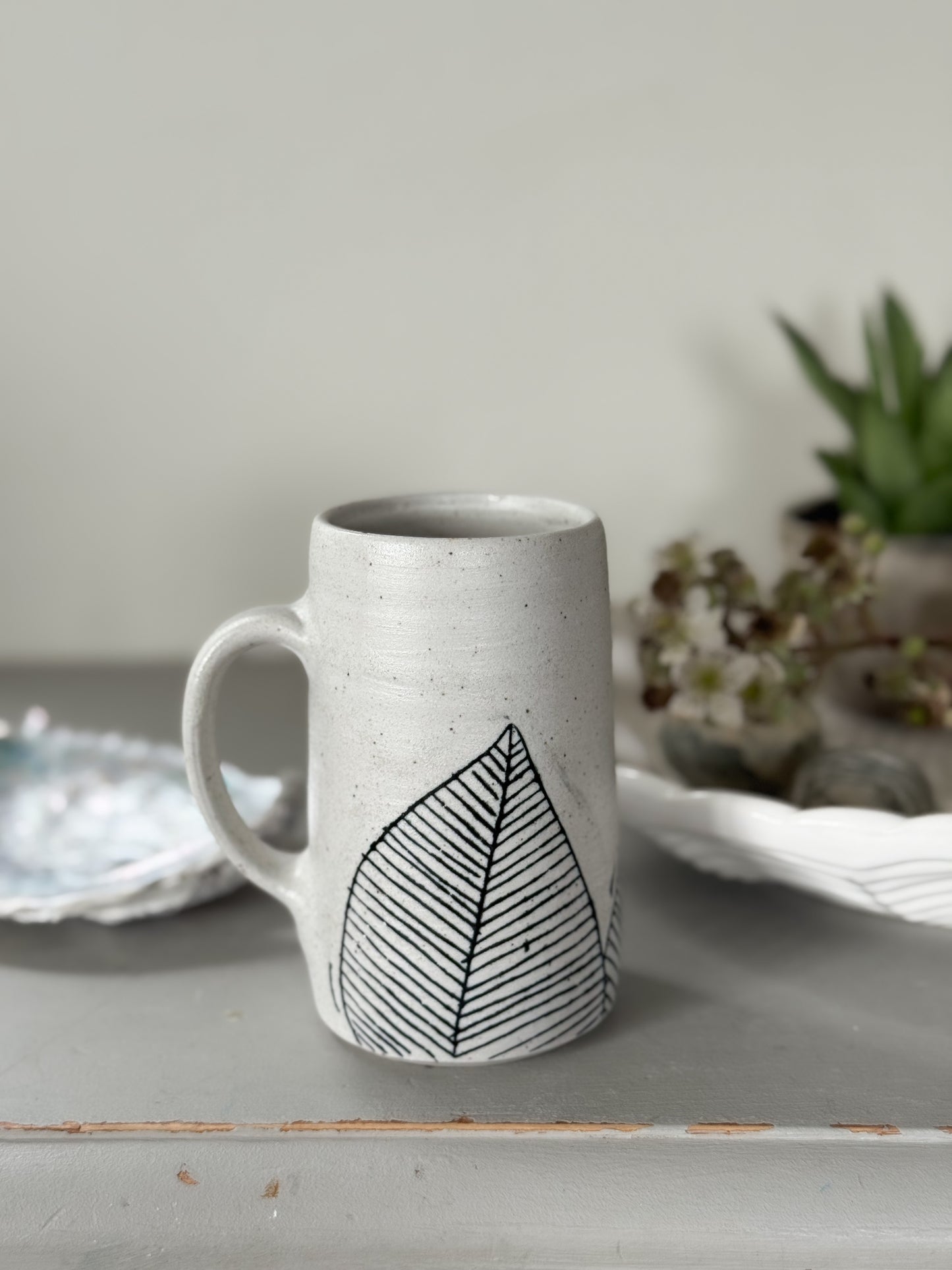 Handmade Tall Studio Pottery Mug by Edinbane Pottery, Isle of Skye