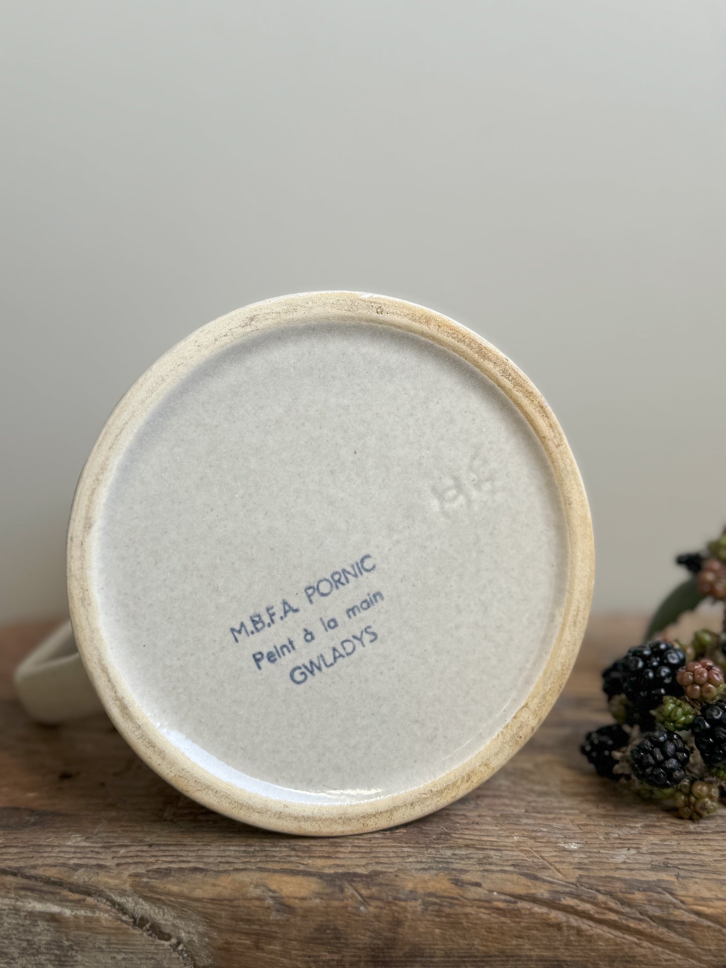 Vintage French Pornic Pottery Abstract Jug