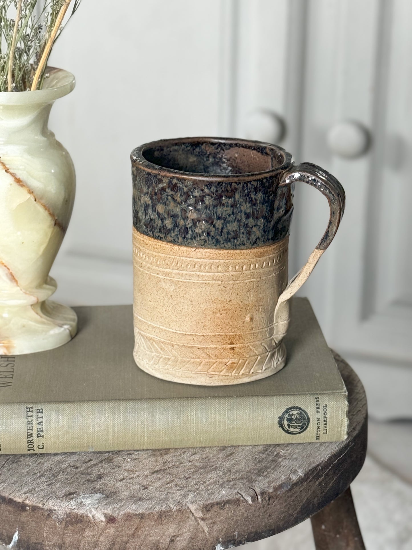 Textured Abstract Large Studio Pottery Mug