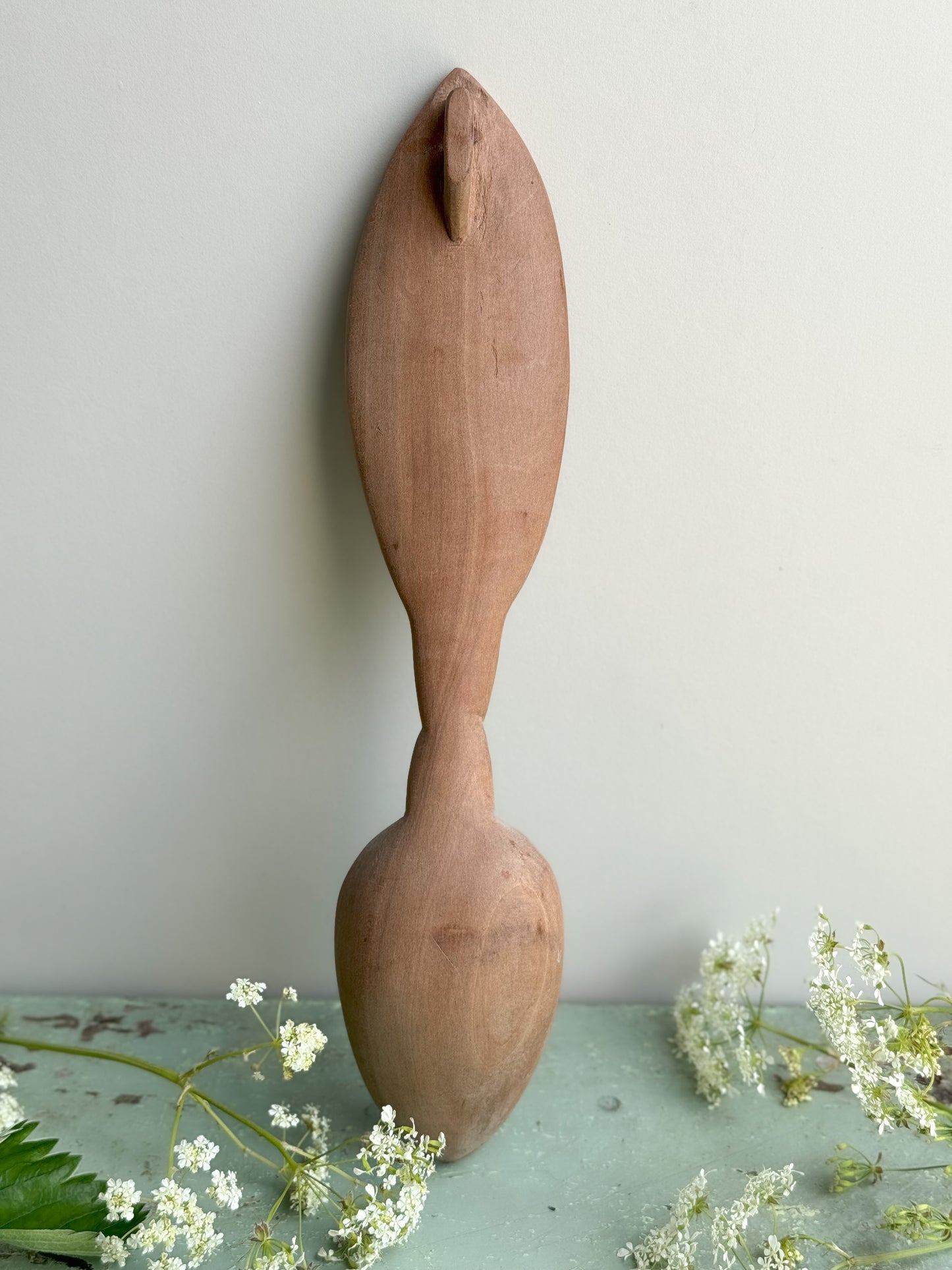 Hand-Carved Floral Wooden Spoon