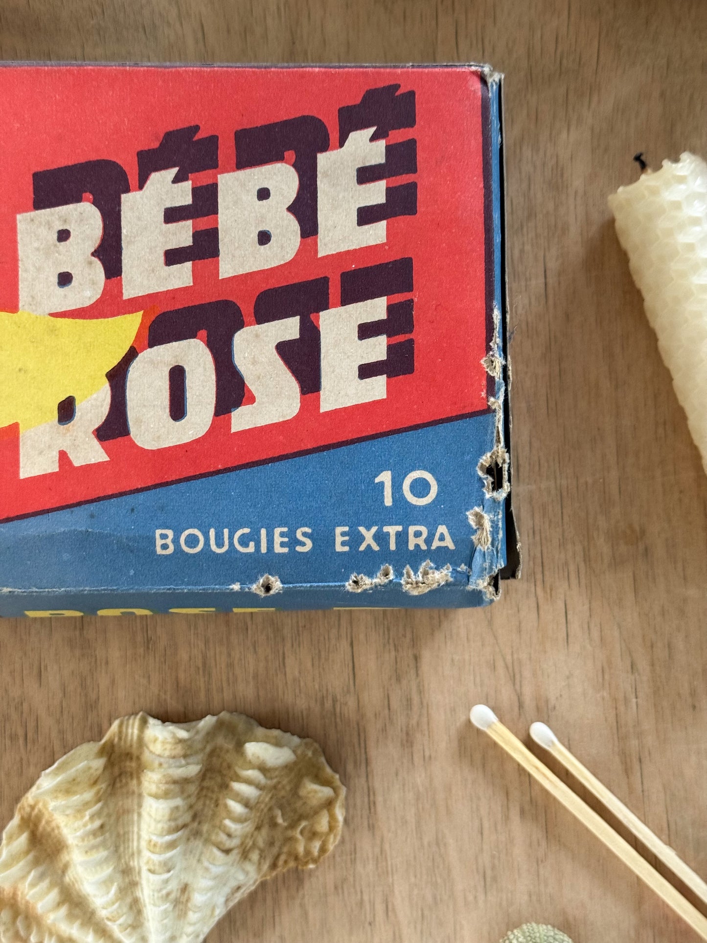 Vintage French Bébé Rose Candles - Unused, in Original Box, Pack of 10