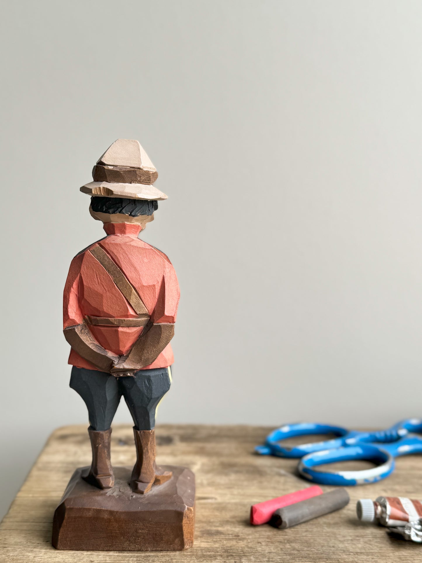 Hand Carved Canadian Mounty By Tom Hannah