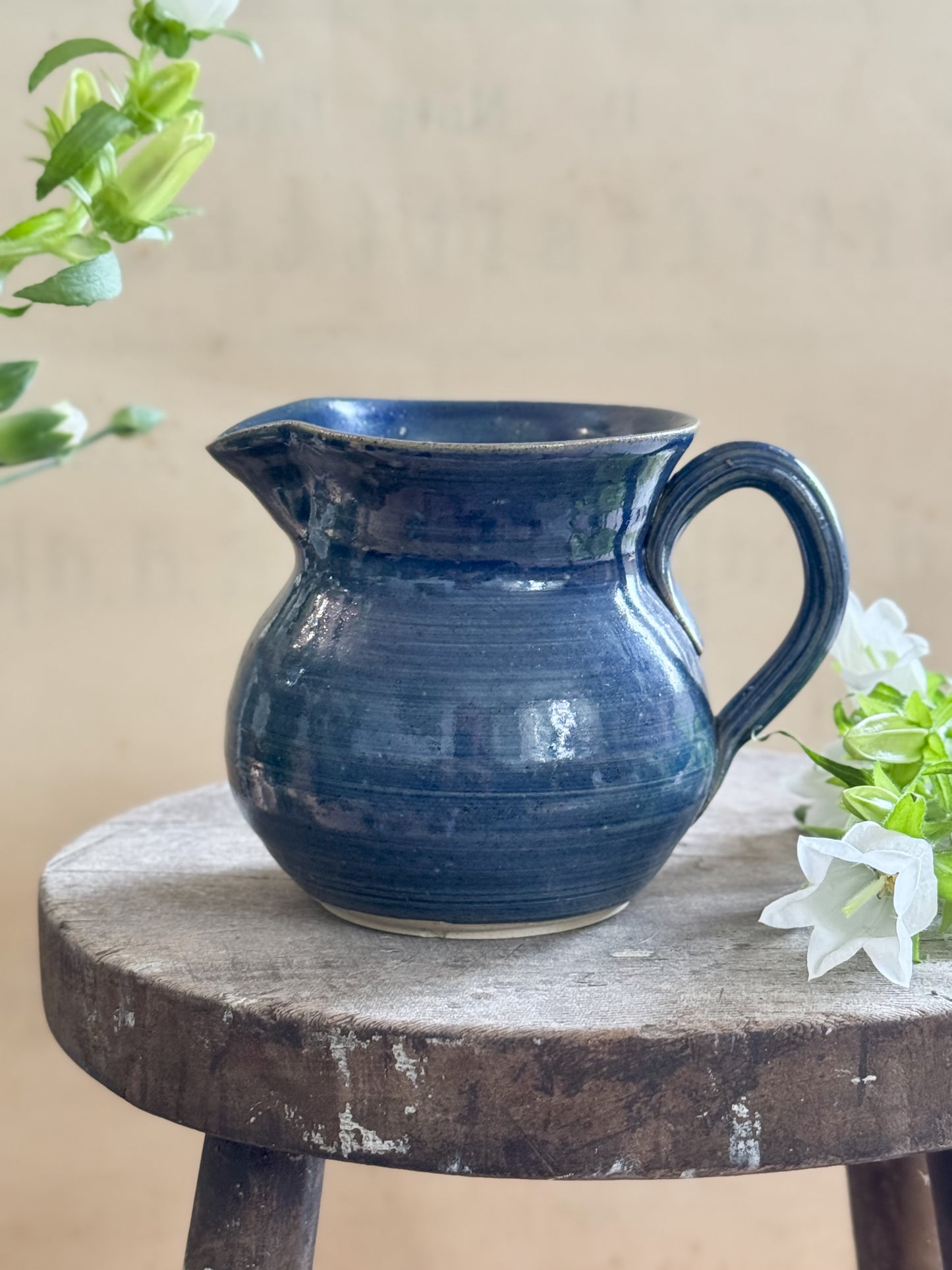 Studio Pottery Blue Glazed Jug