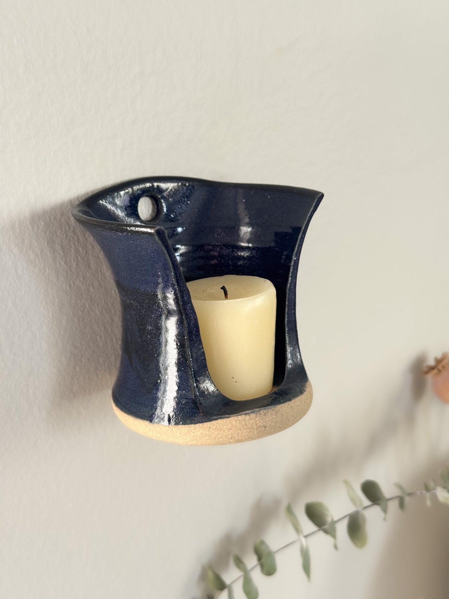 Welsh Studio Pottery Wall Candle Holder by Crochendy Bethesda