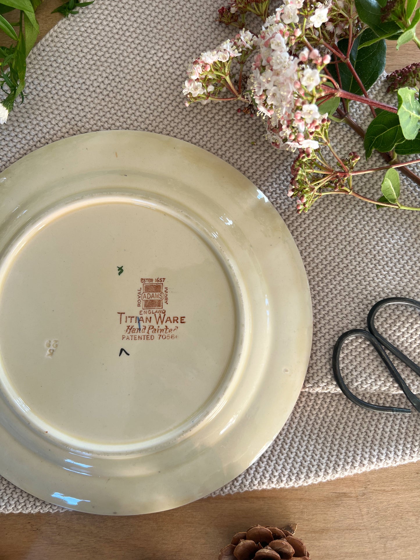 Vintage Royal Adam’s Titanware Floral Plate