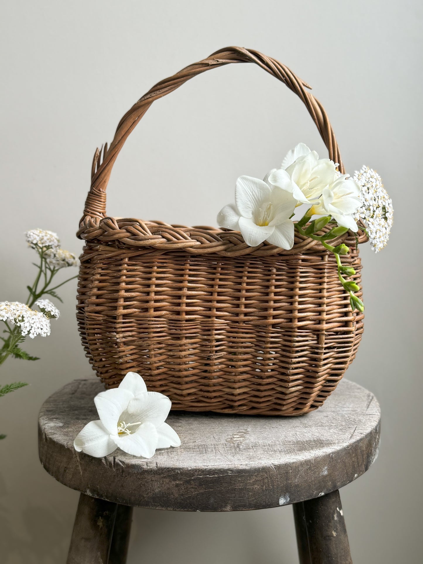 Vintage Wicker Foraging Basket