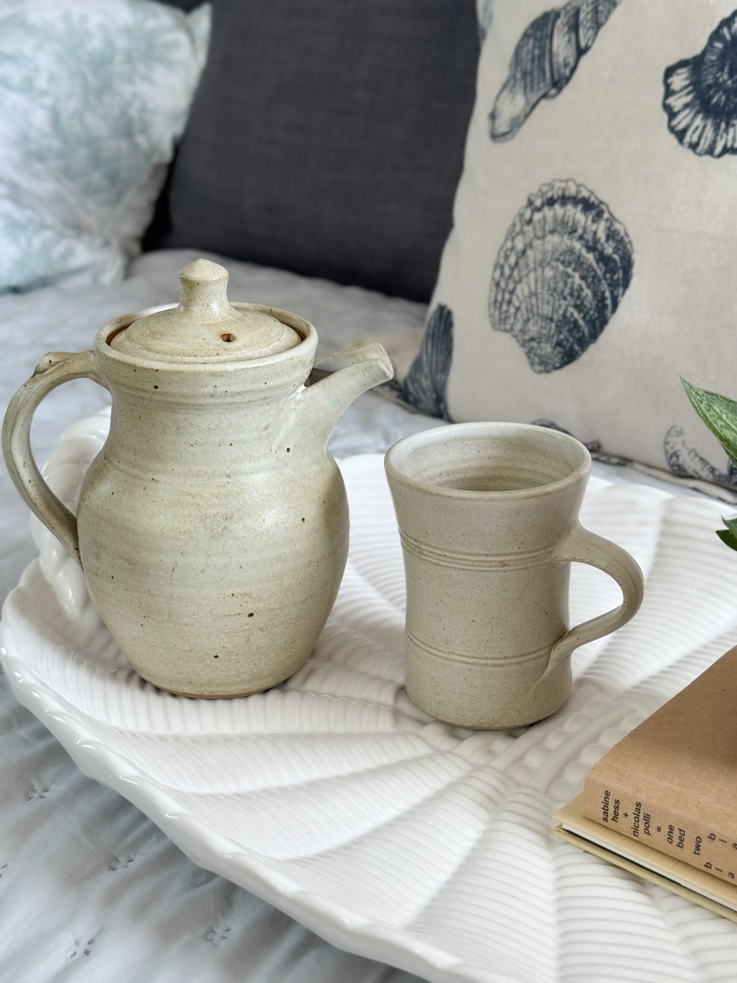 Vintage Studio Pottery Coffee for One Set - Coffee Pot & Mug