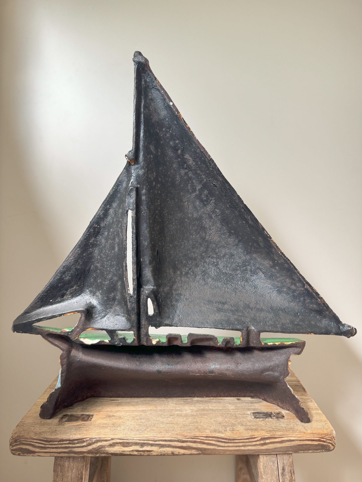 Vintage Cast Iron Sailing Boat Door Stop