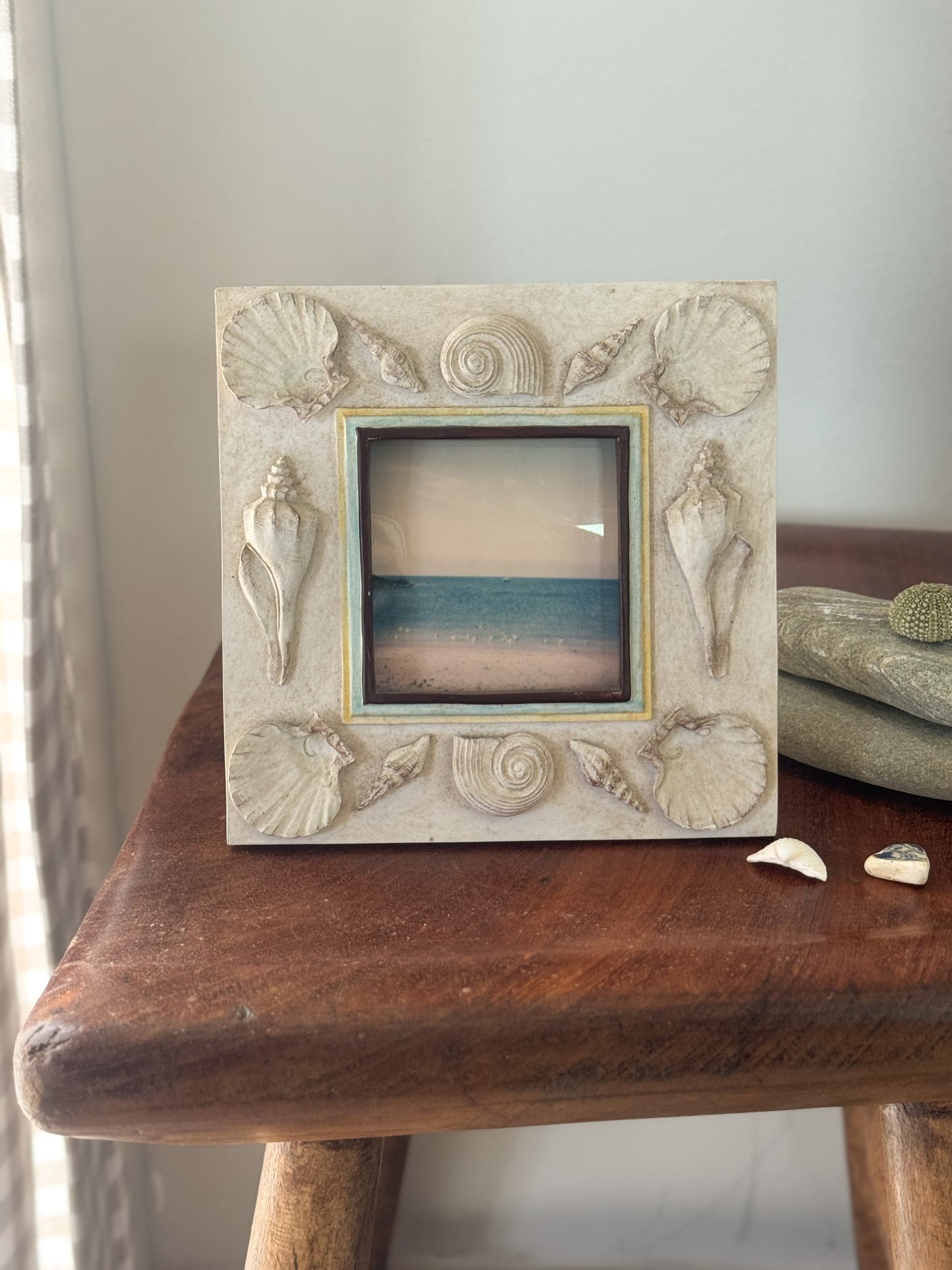 Vintage Ceramic Seashell Photo Frame