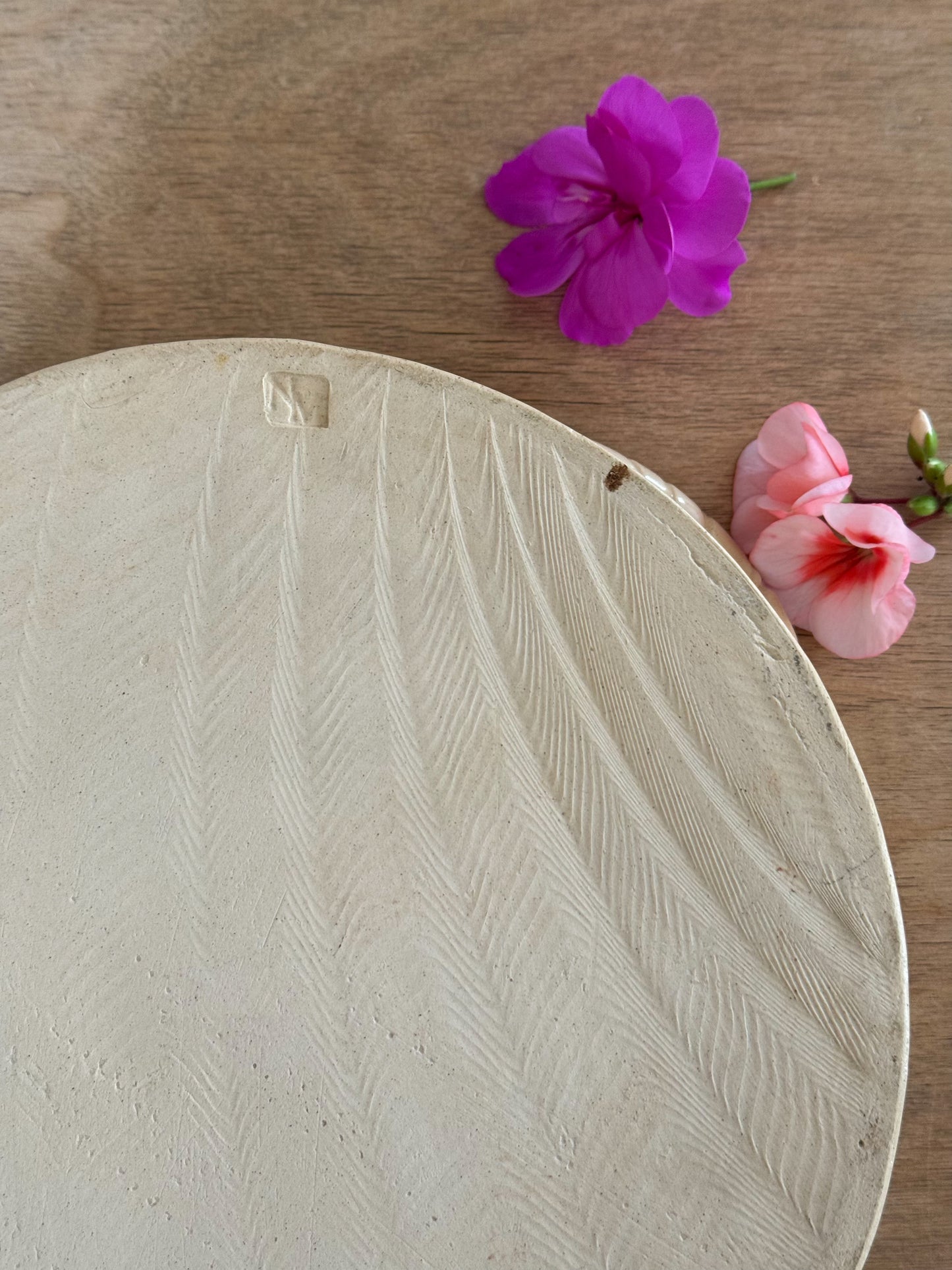 Vintage Large Welsh Studio Pottery Geranium Serving Dish by Nick Membery