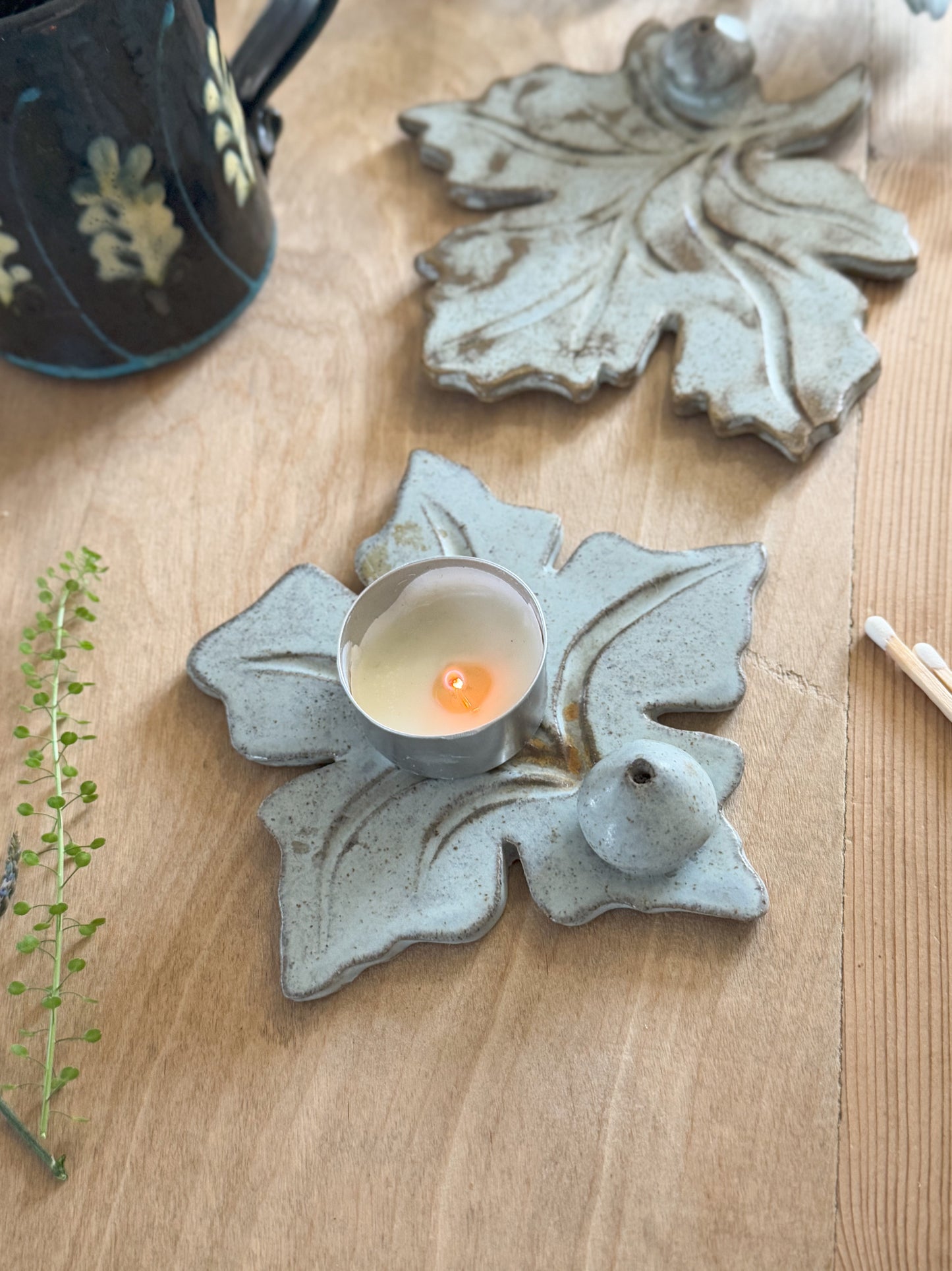 Unique Studio Pottery Maple Leaves | Incense holders, Coasters, Tea-light Candle Holders