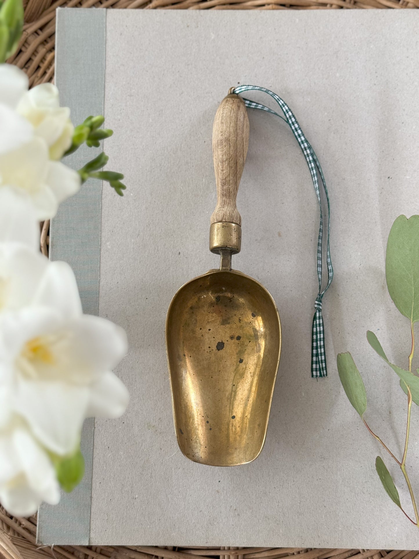 Antique Brass Grocery Scoop • Flour Scoop