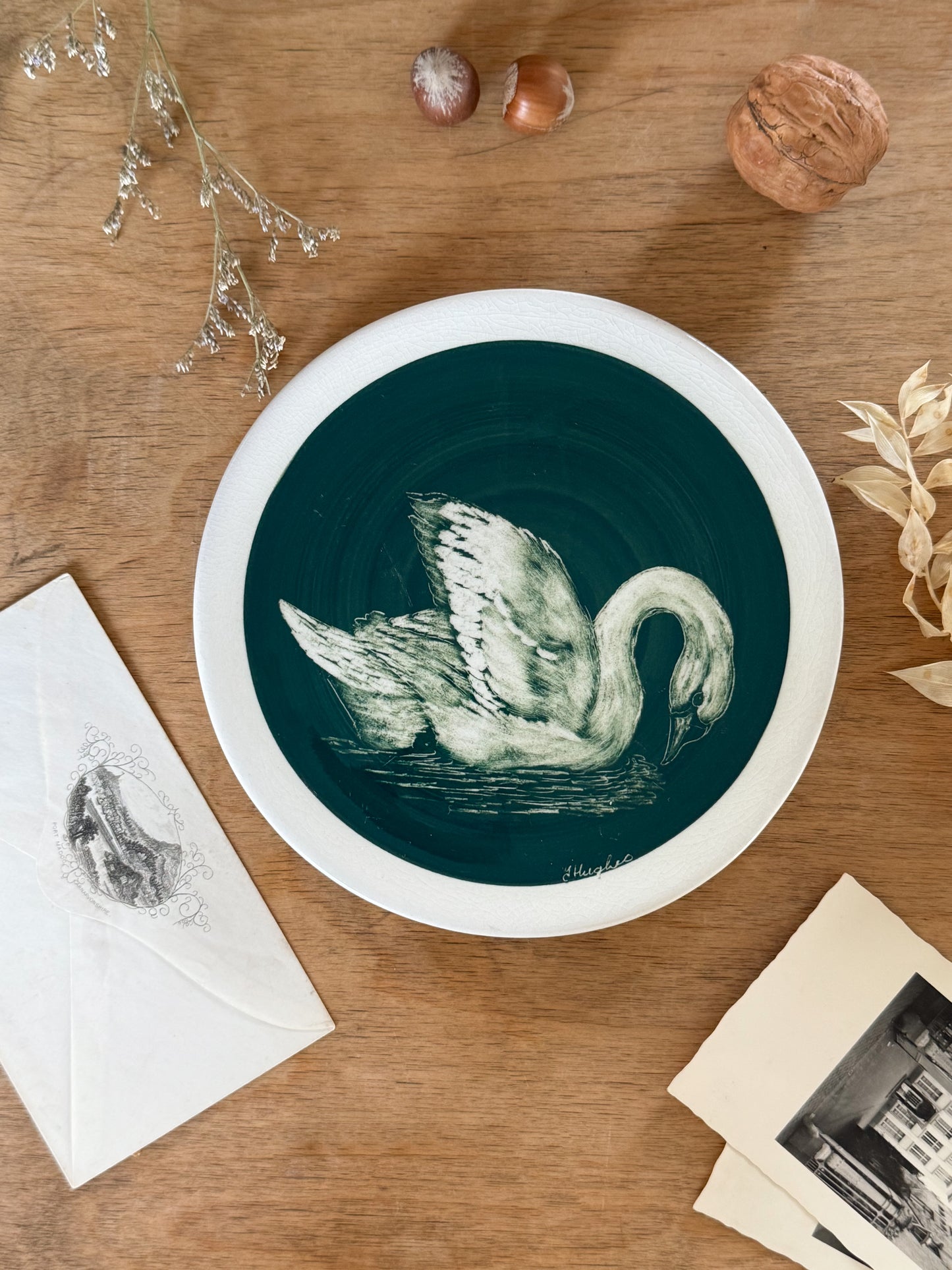 Rare Studio Pottery Swan Trivet by Pamela Price, Beddgelert Pottery, North Wales