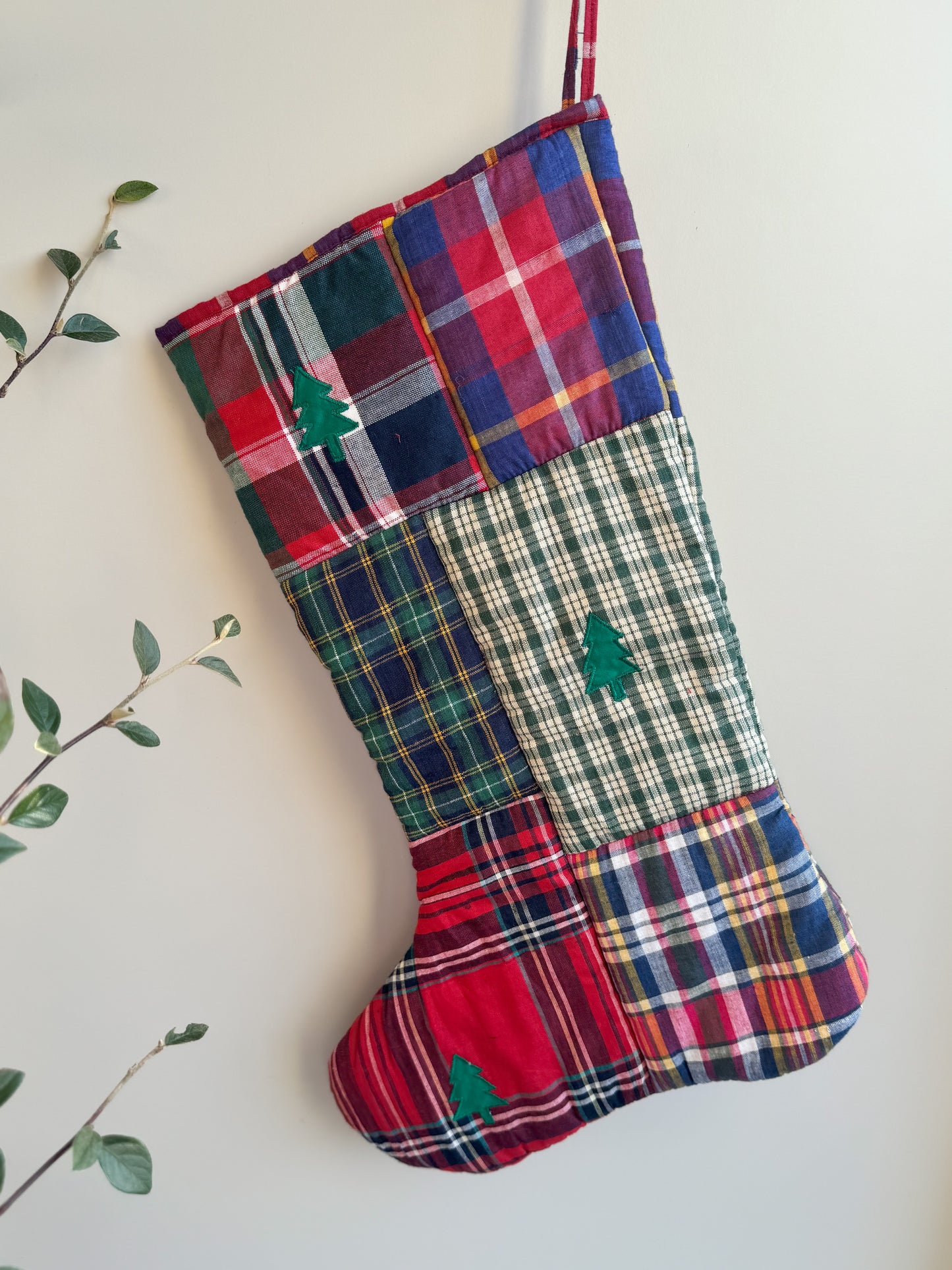 Vintage Handmade Patchwork Christmas Stocking