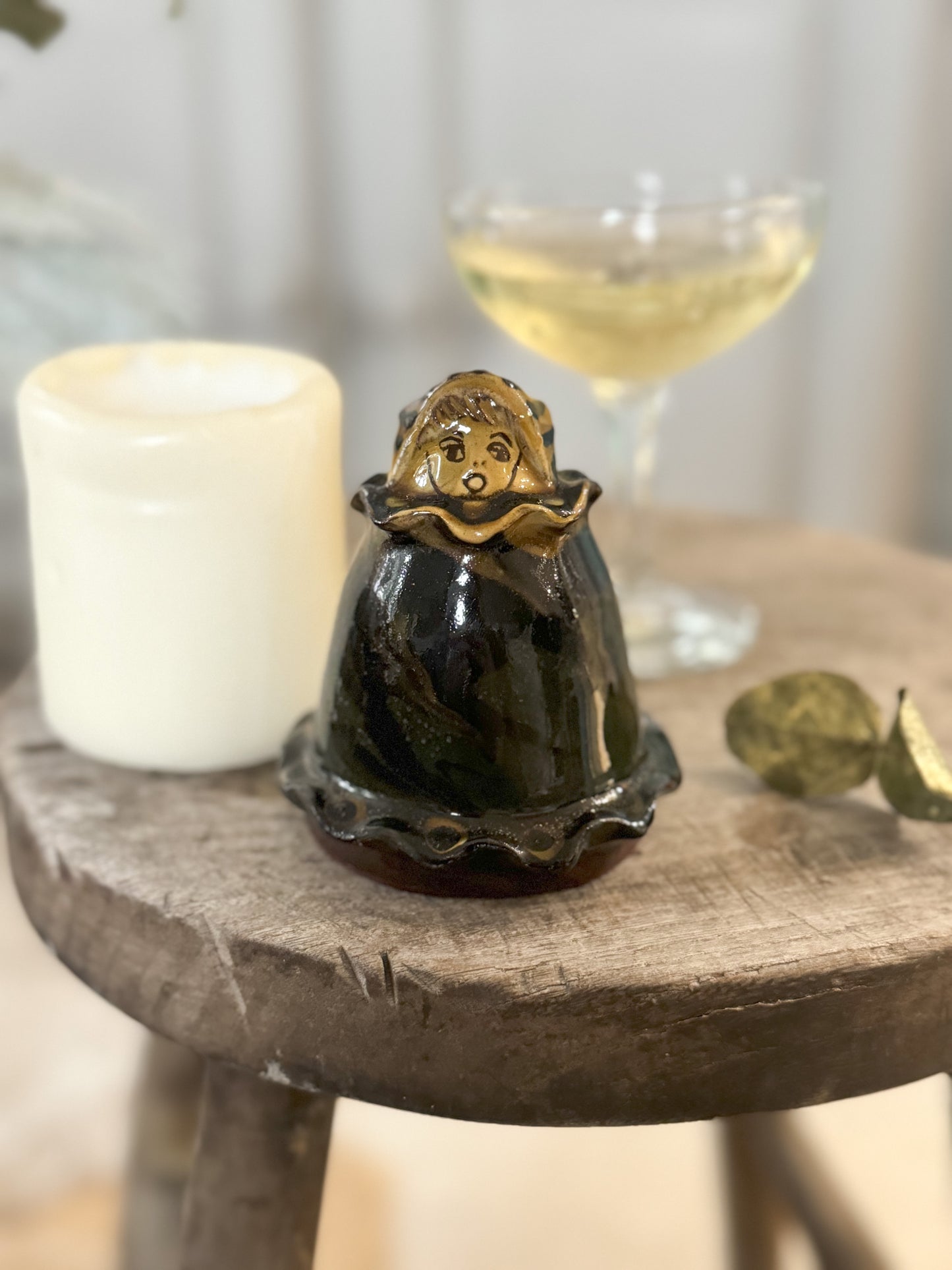 Unique Studio Pottery Carol Singer | Candle Snuffer