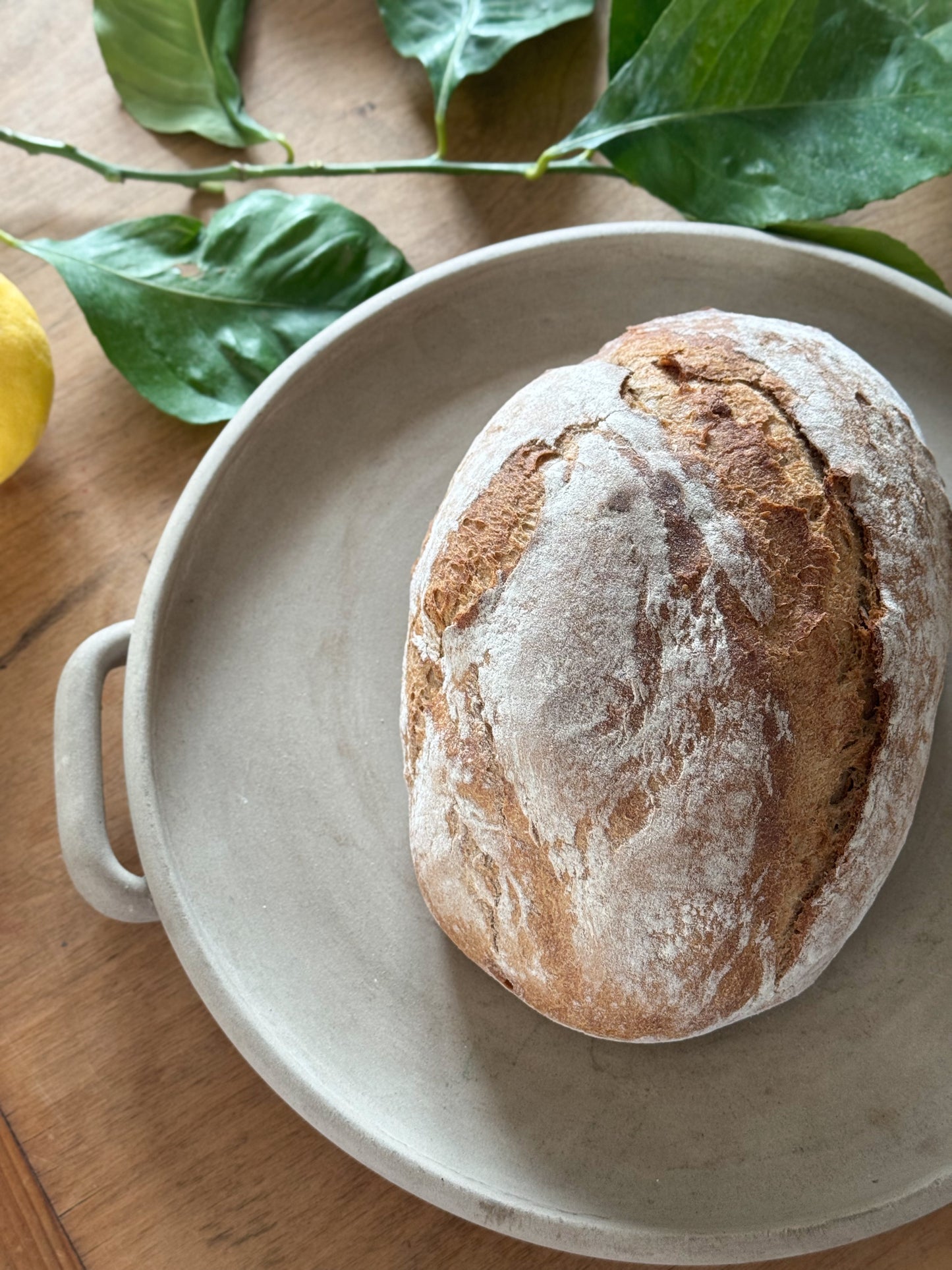 Vintage Handmade Unglazed Clay Platter