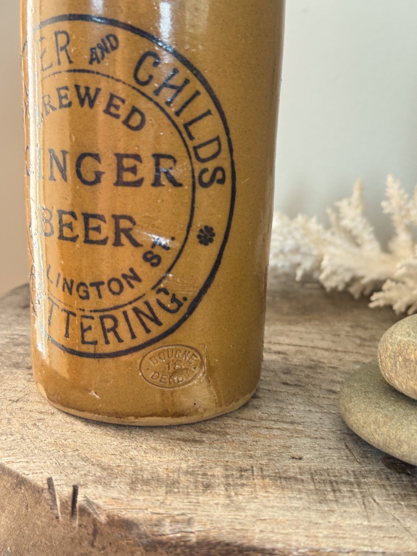 Antique J. Miller & Childs Ginger Beer Bottle | Bourne Denby Pottery, Early 20th Century