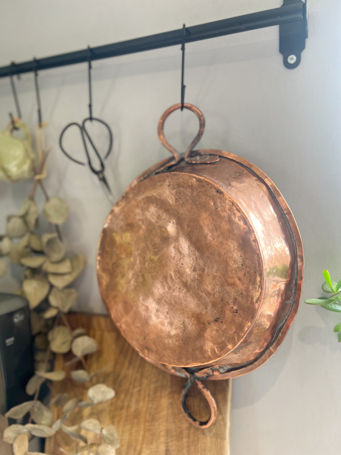 Antique French Hammered Copper Pan