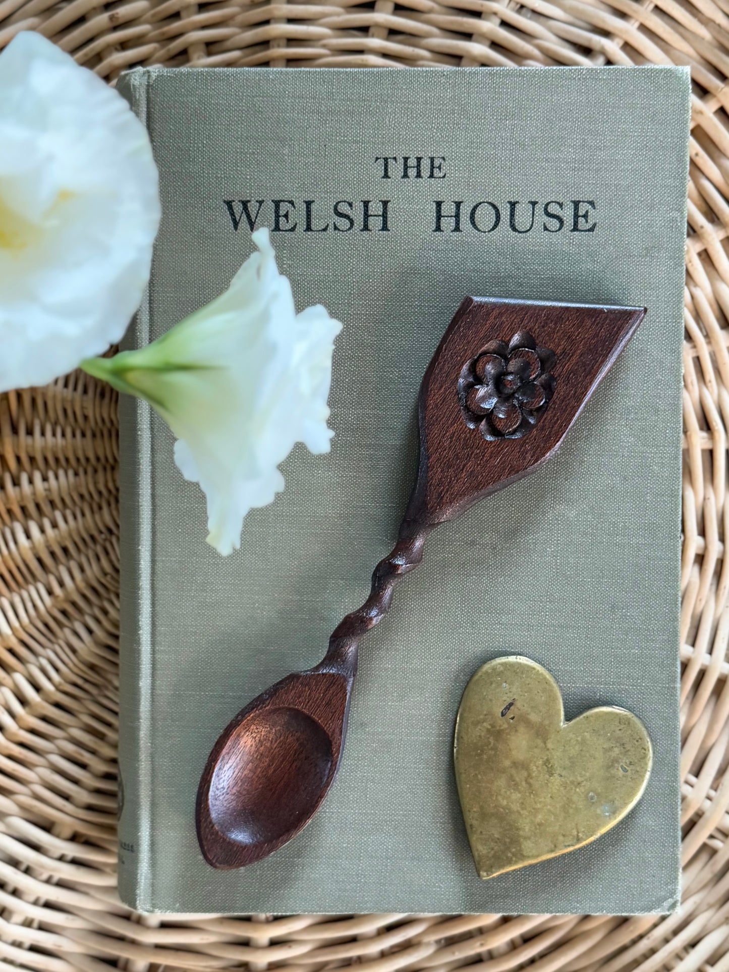Floral Intricately Carved Vintage Welsh Love Spoon
