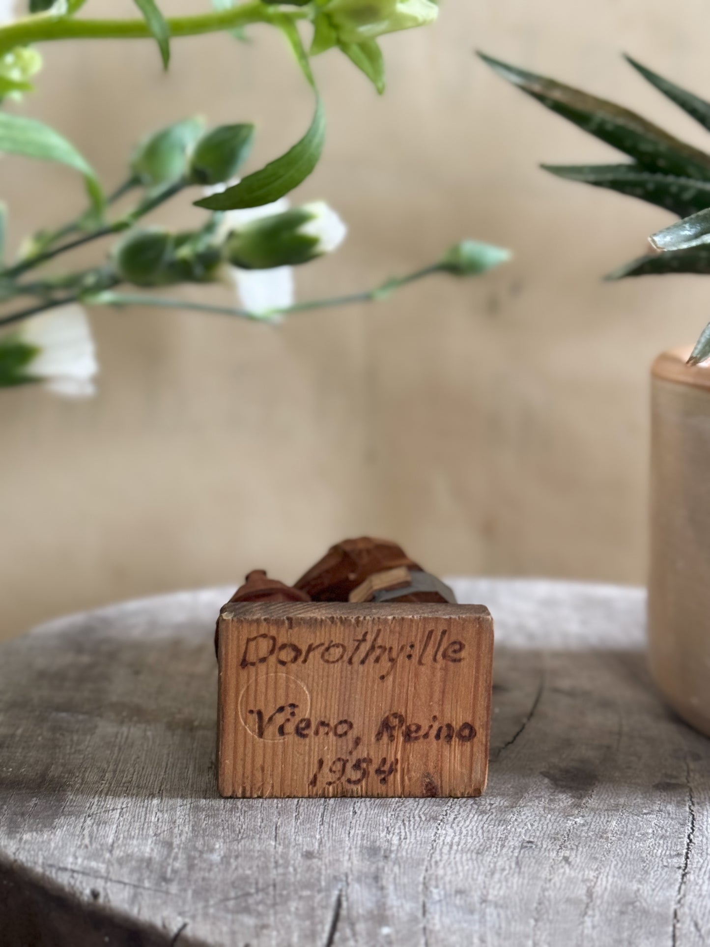 1954 Hand-Carved Folk Art Figurine ‘Dorothy’ - Made in Portugal