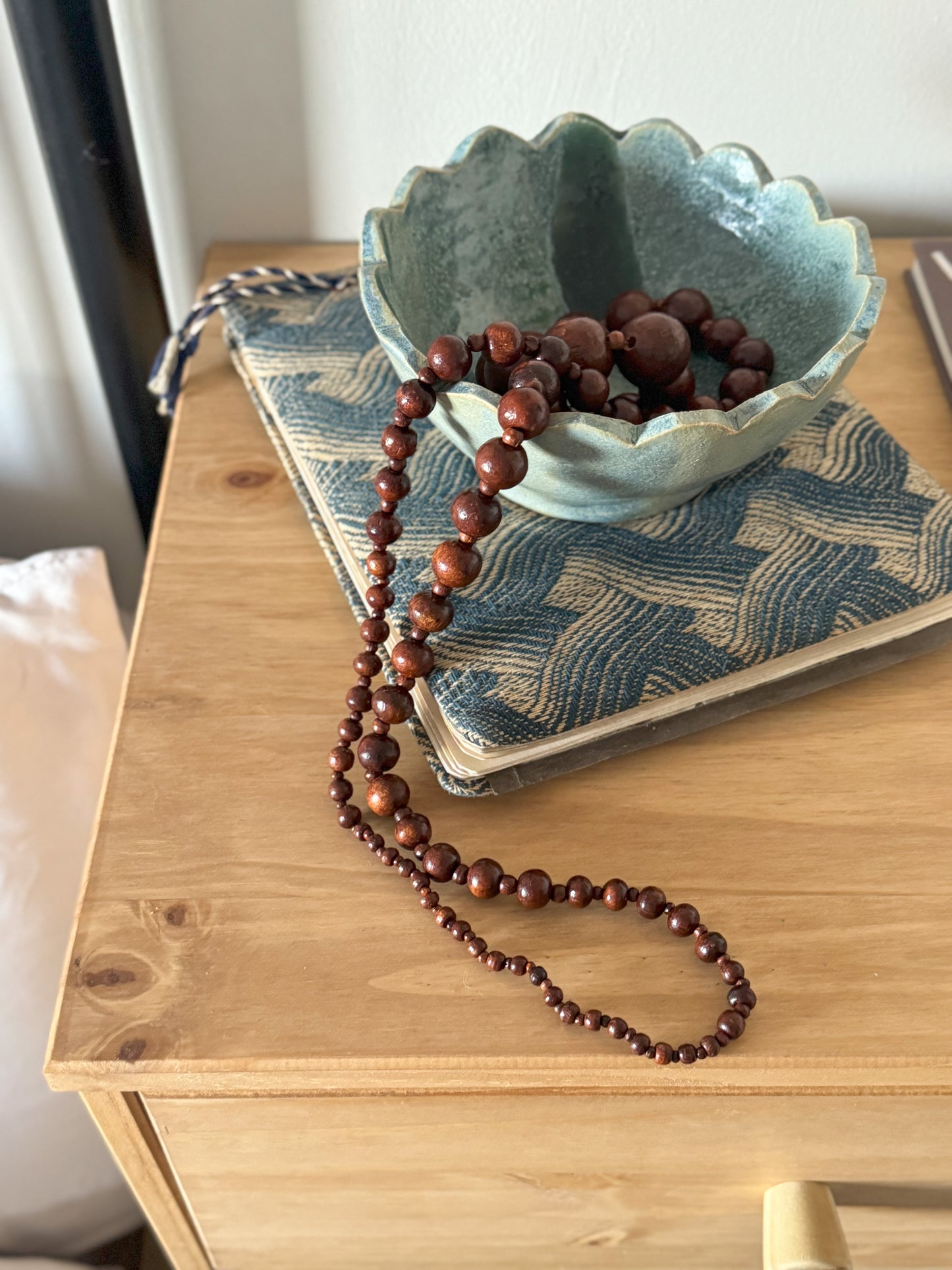 Vintage Handmade Wooden Bead Necklace