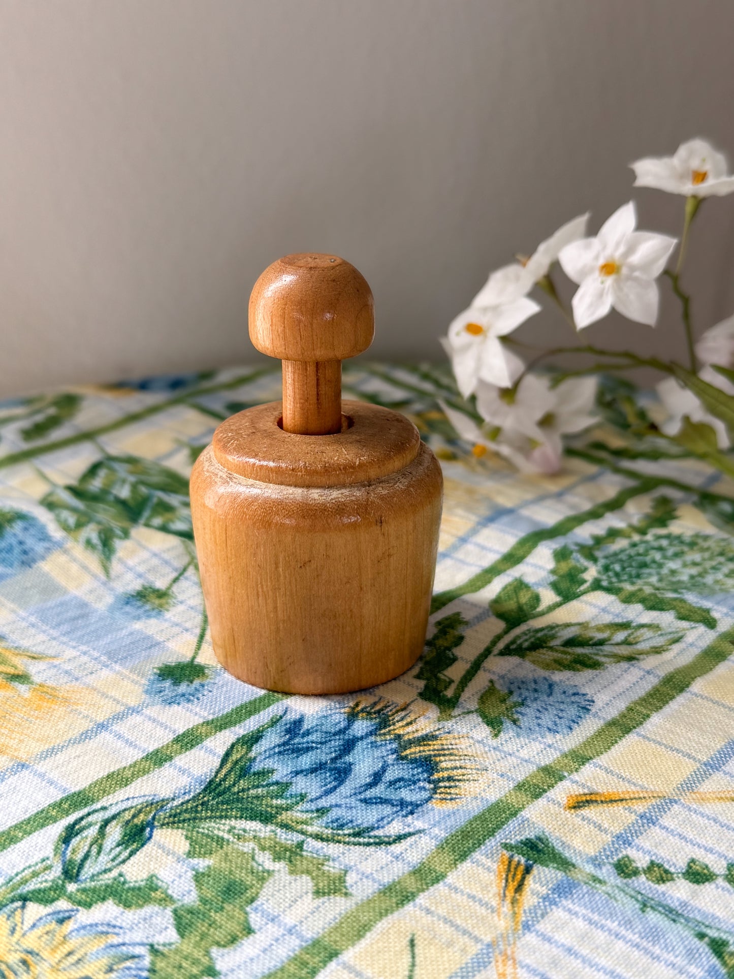 Vintage Treen Four Leaf Clover Butter Stamp