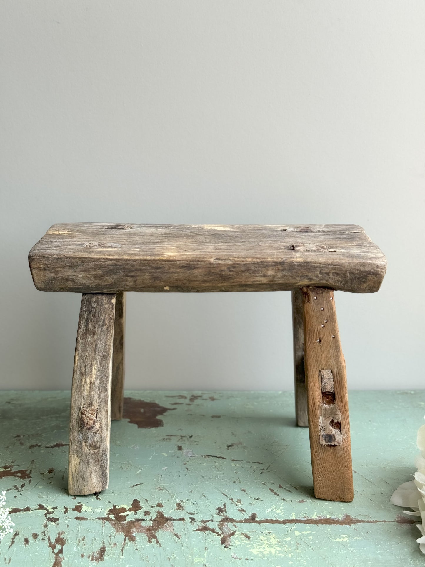 Vintage Tiny Elm Stool (Option 3)