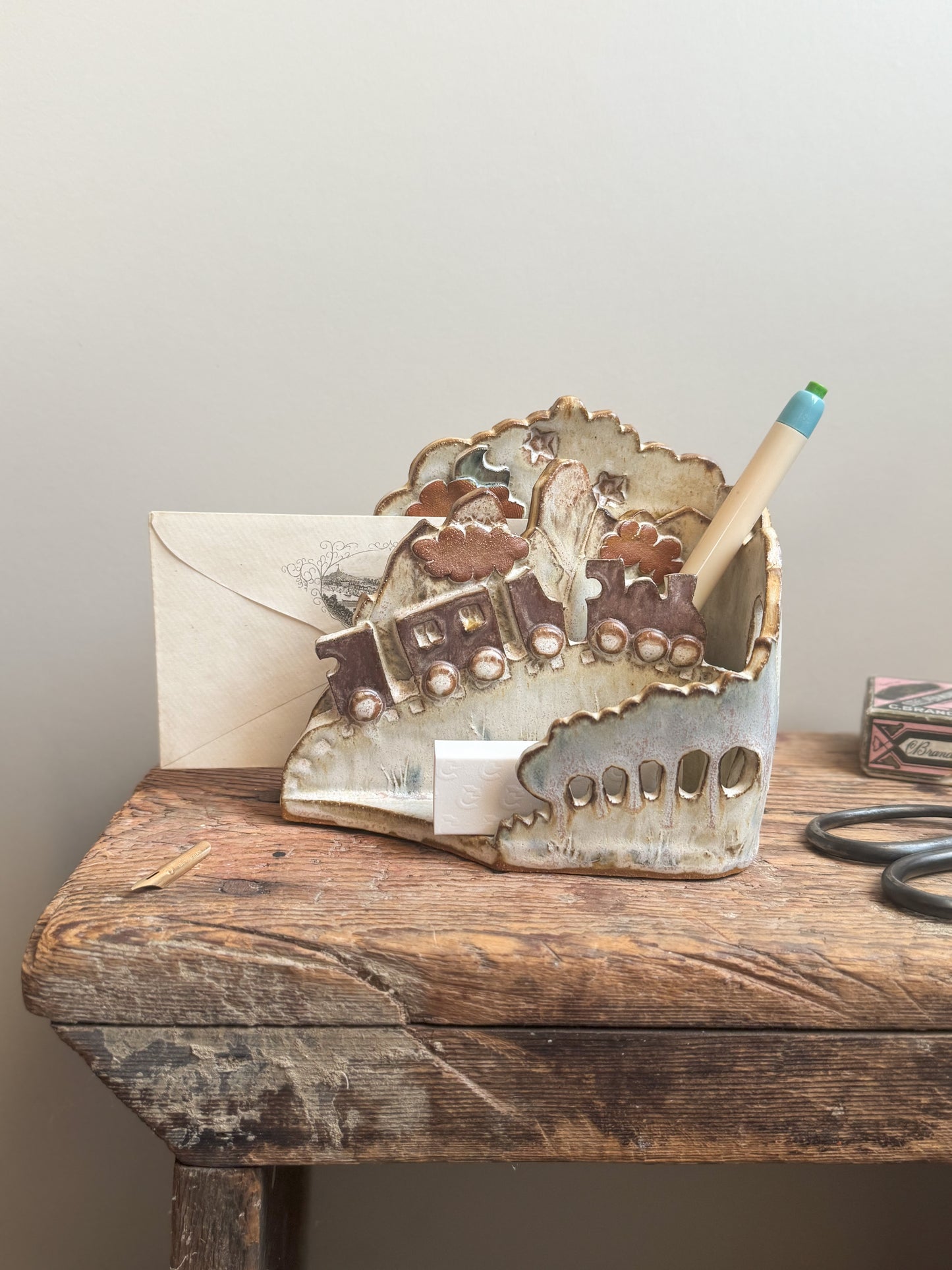 Unique Studio Pottery Desk Tidy
