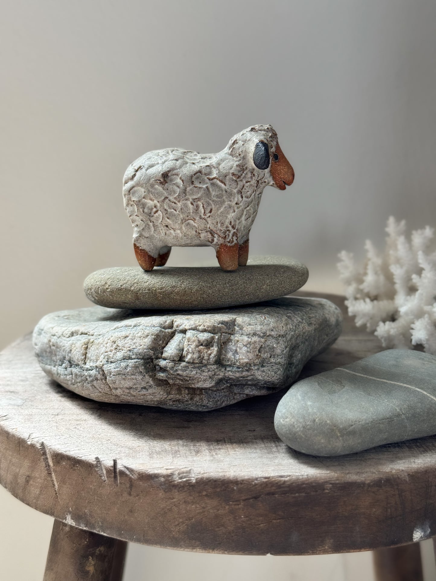 Vintage Studio Pottery Sheep Sculpture