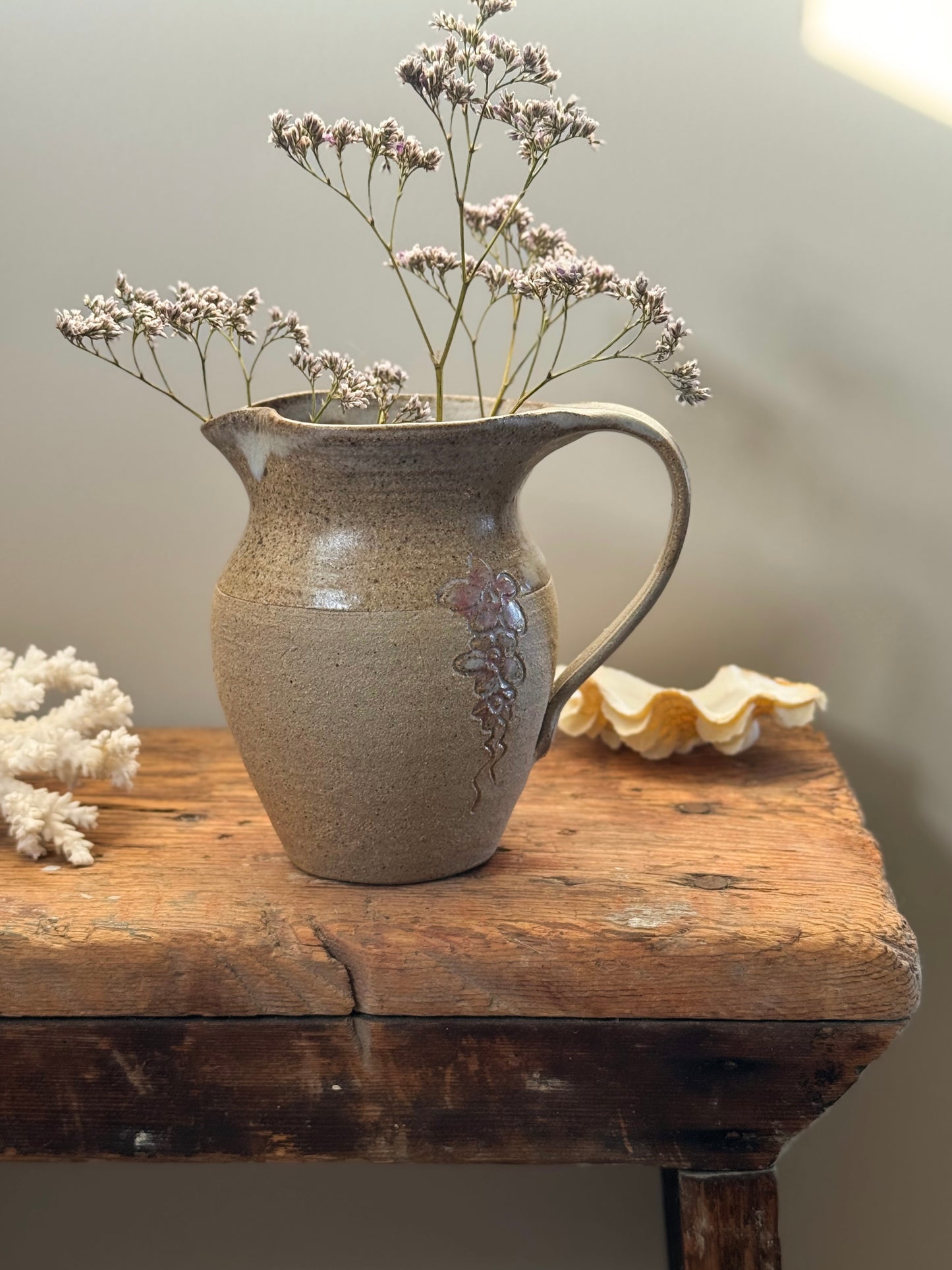 Vintage Studio Pottery Floral Jug