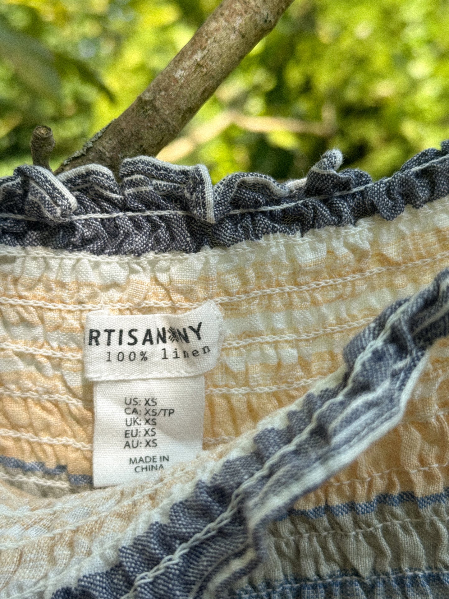 Pre-Loved Striped Linen Sundress by Artisan NY (Size XS)