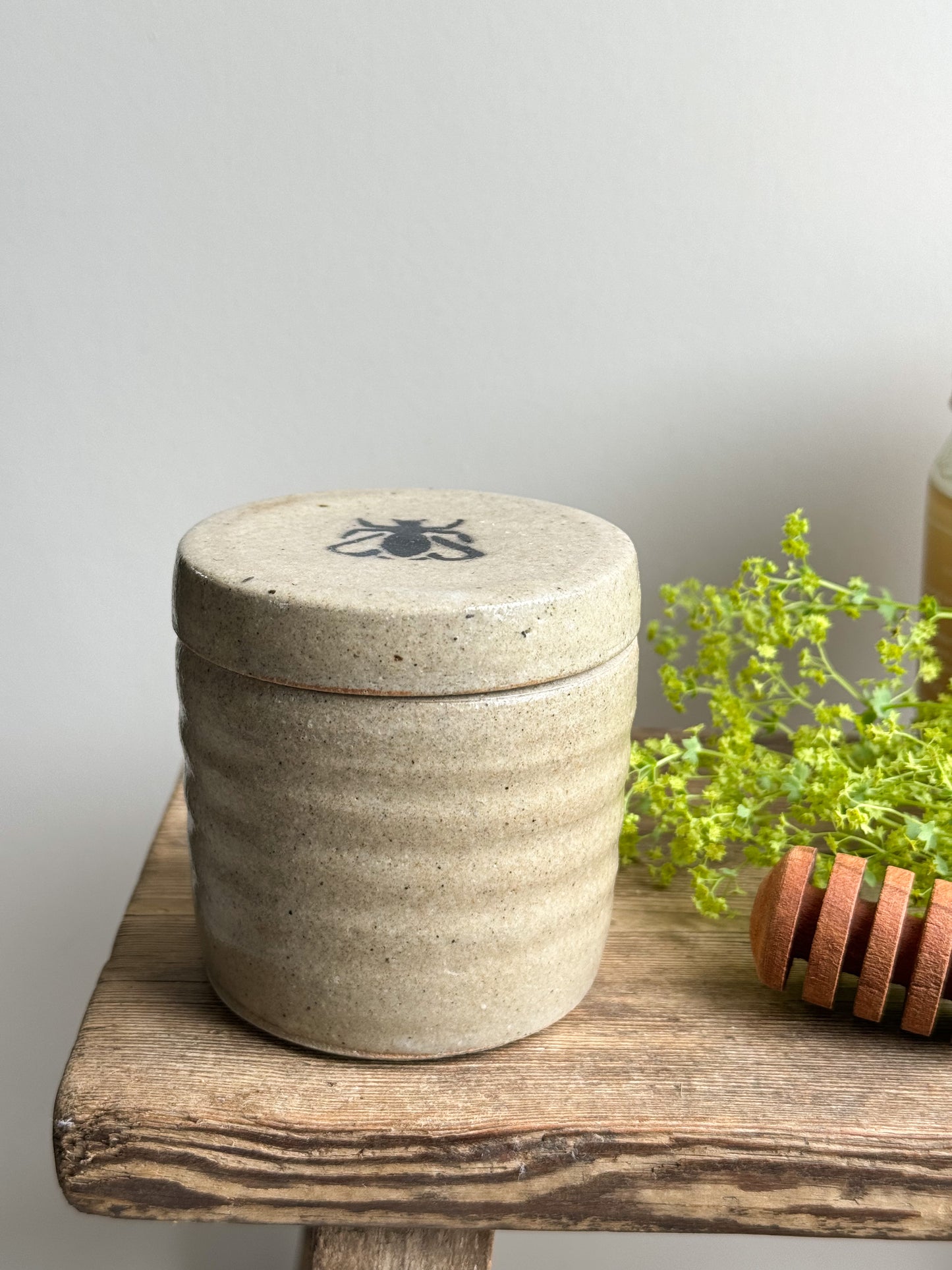 Studio Pottery Welsh Honey Pot • Preseli Honey Farm Hebron, Carmarthenshire