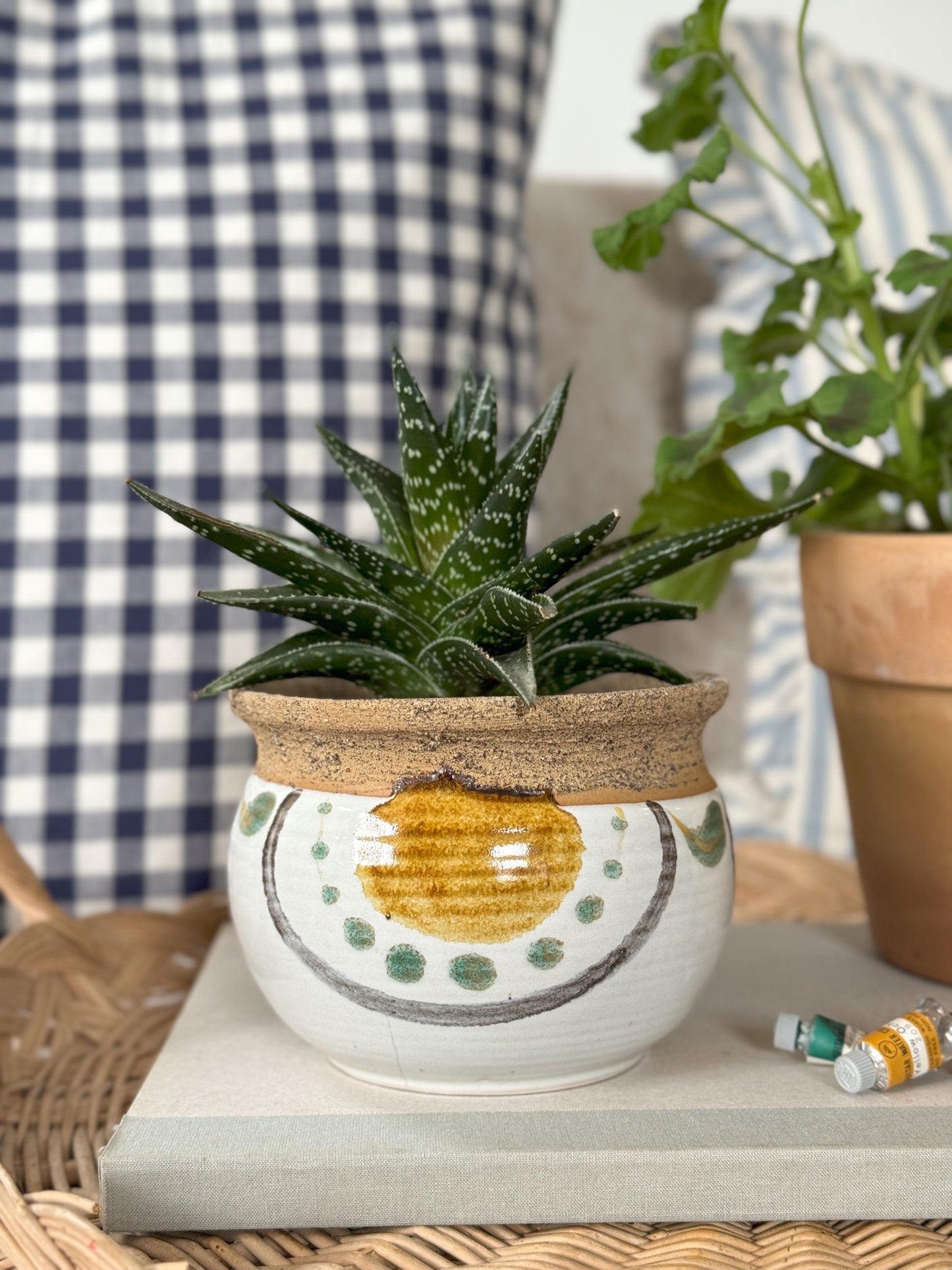 Vintage Glazed Abstract Pot