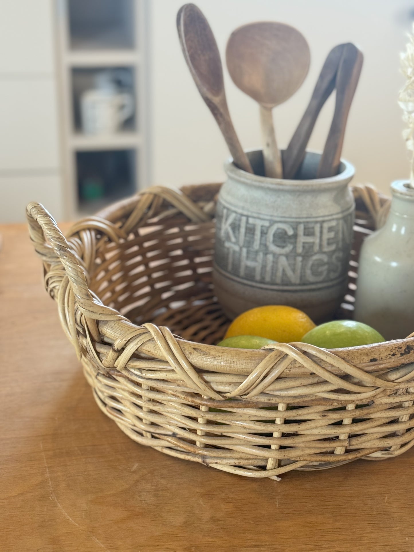 Vintage Wicker Basket Tray