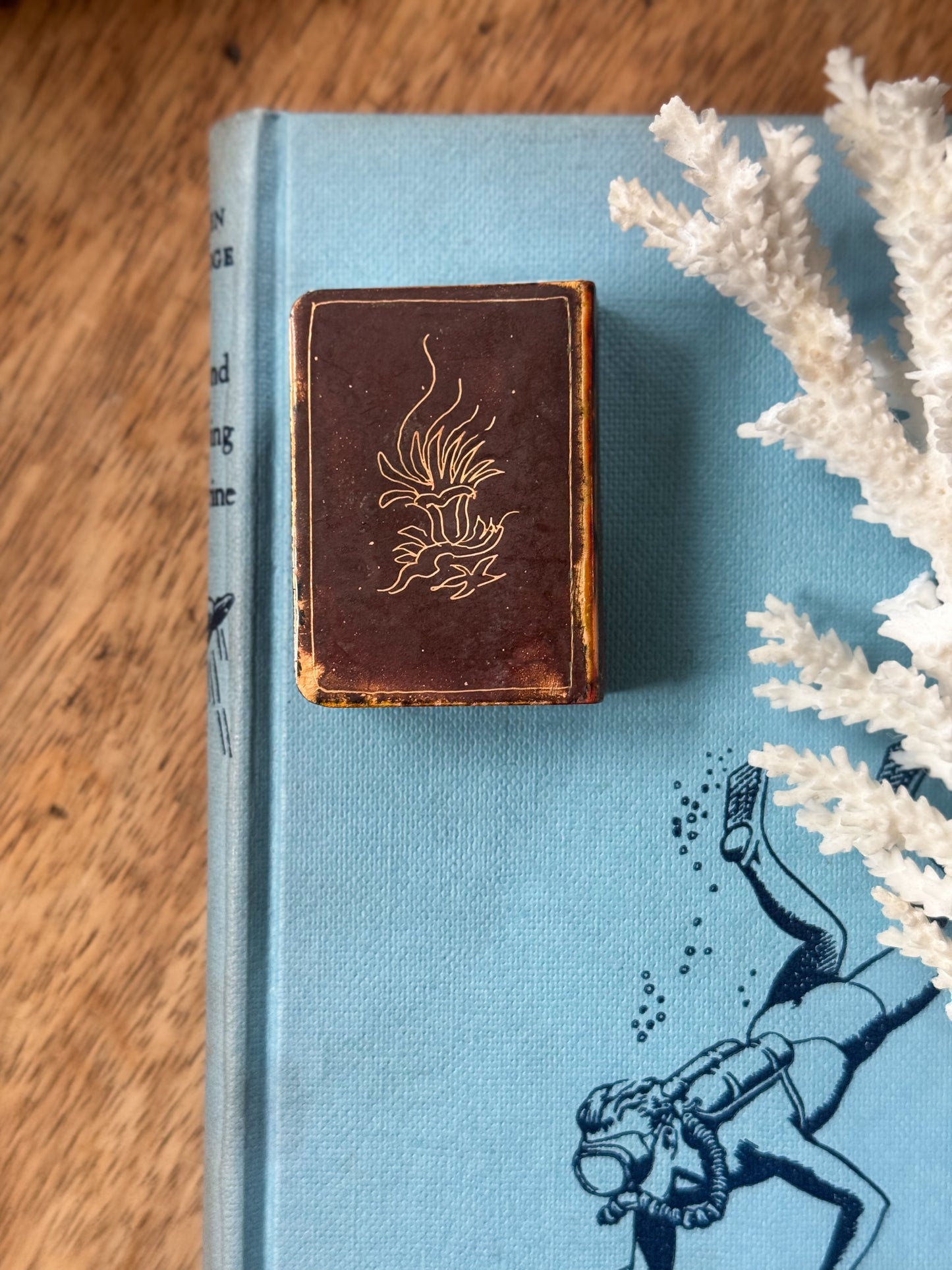 Vintage Brass & Enamel Handmade Seahorse Matchbox Cover