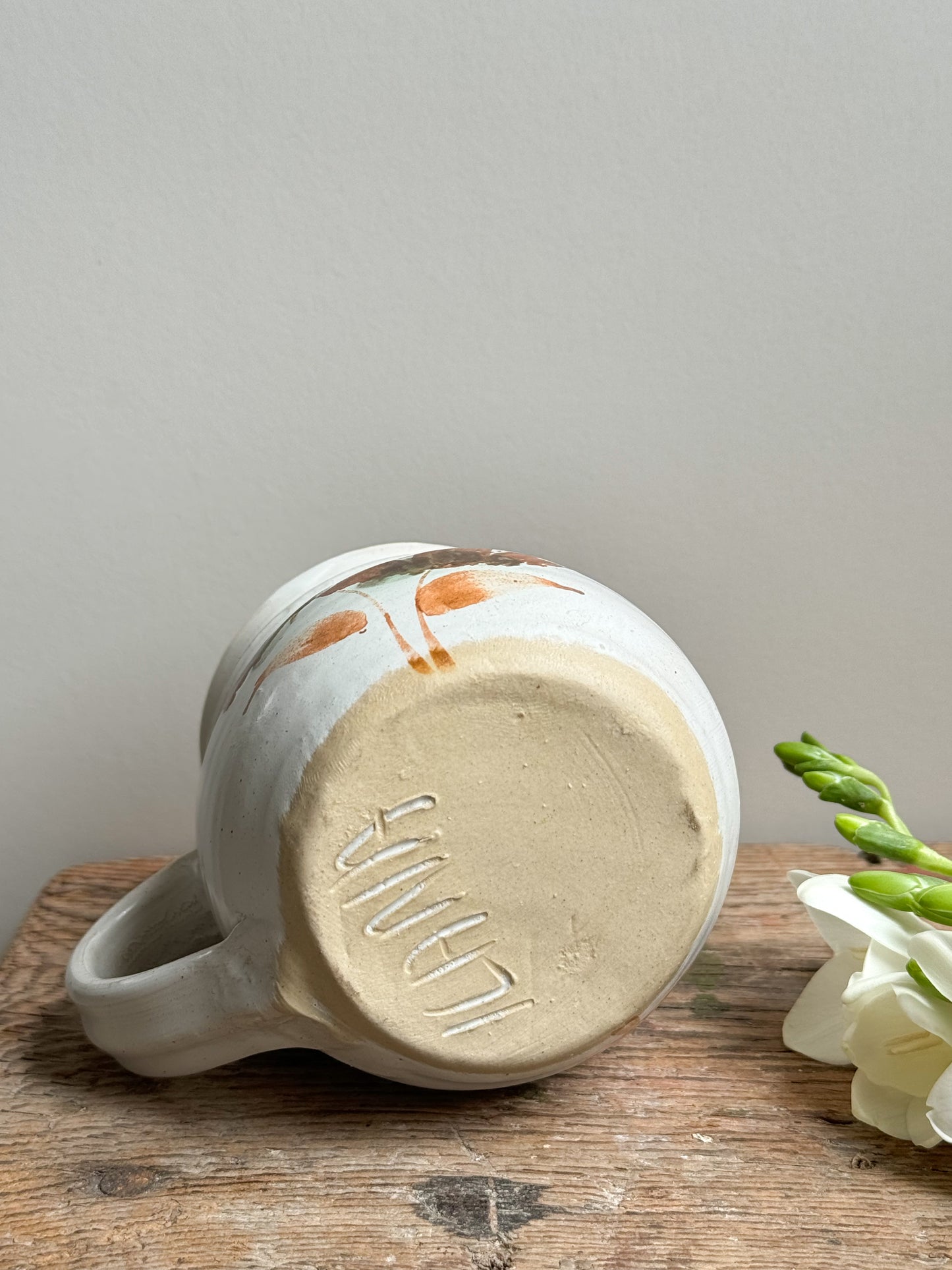 Abstract Floral Studio Pottery Creamer