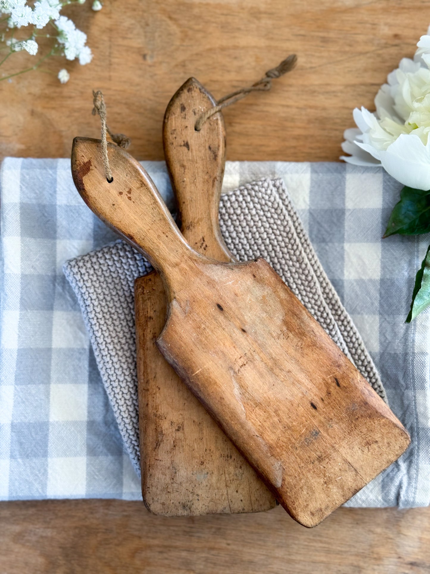 Antique Pine Butter Pats (Pair)