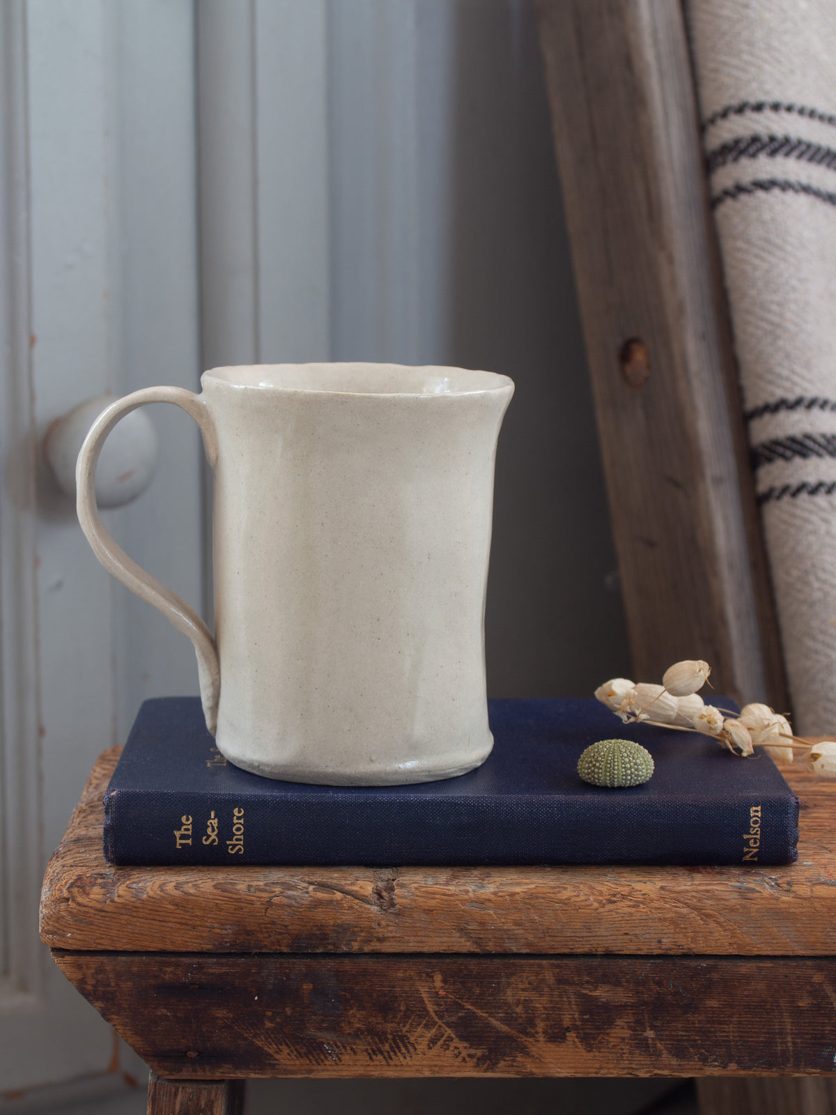 Vintage Handmade Studio Pottery Scallop Shell Mug