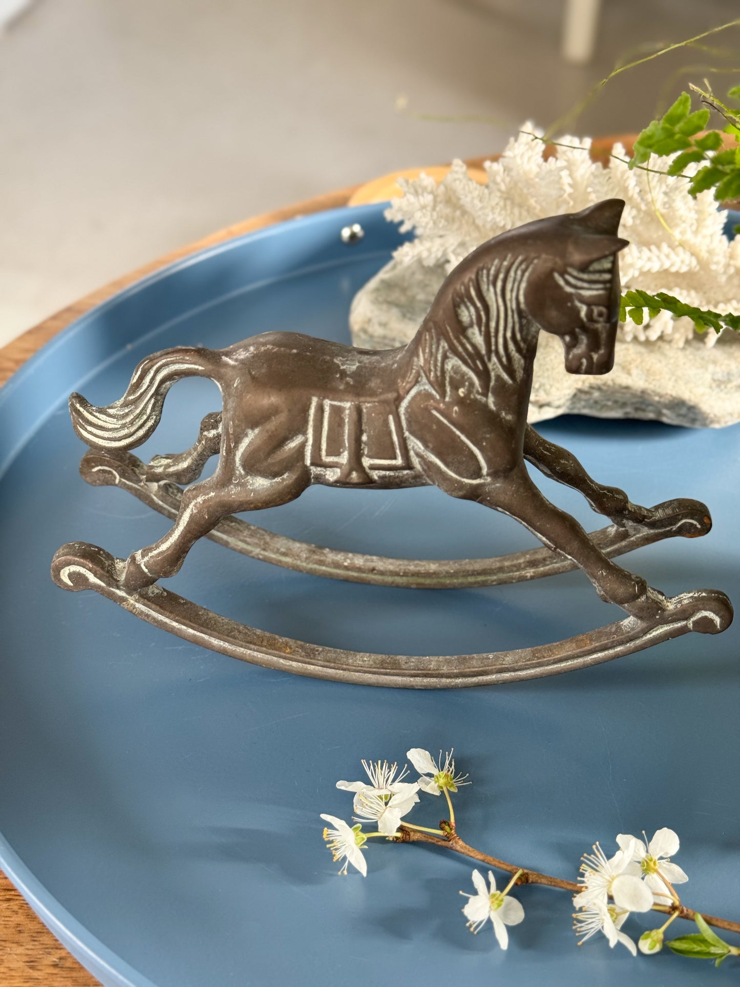 Vintage 1940s/50s Cast Iron Rocking Horse Figurine