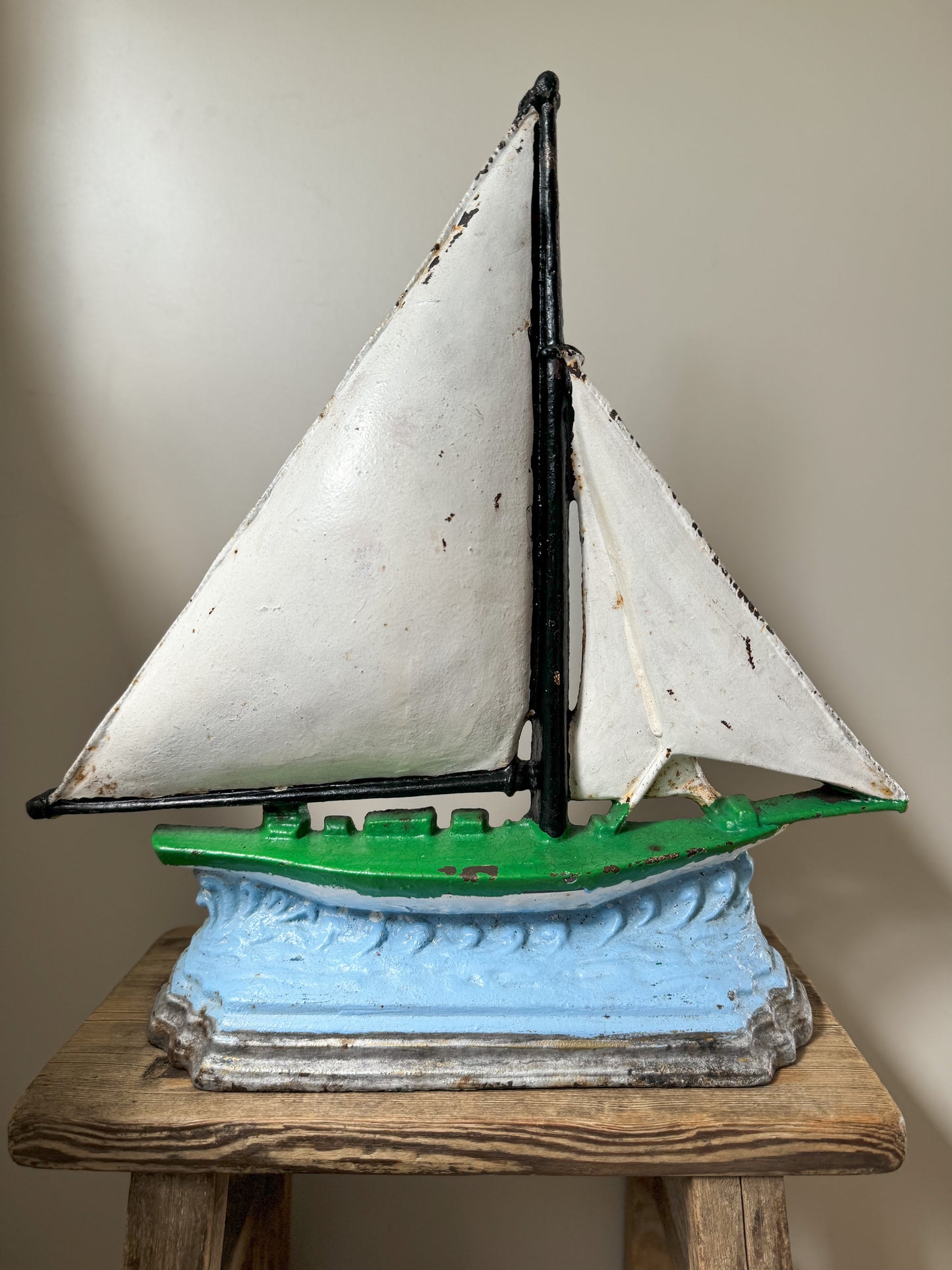 Vintage Cast Iron Sailing Boat Door Stop