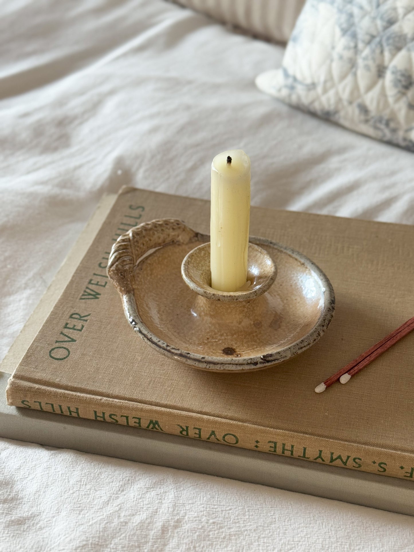 Vintage French Studio Pottery Candle Holder