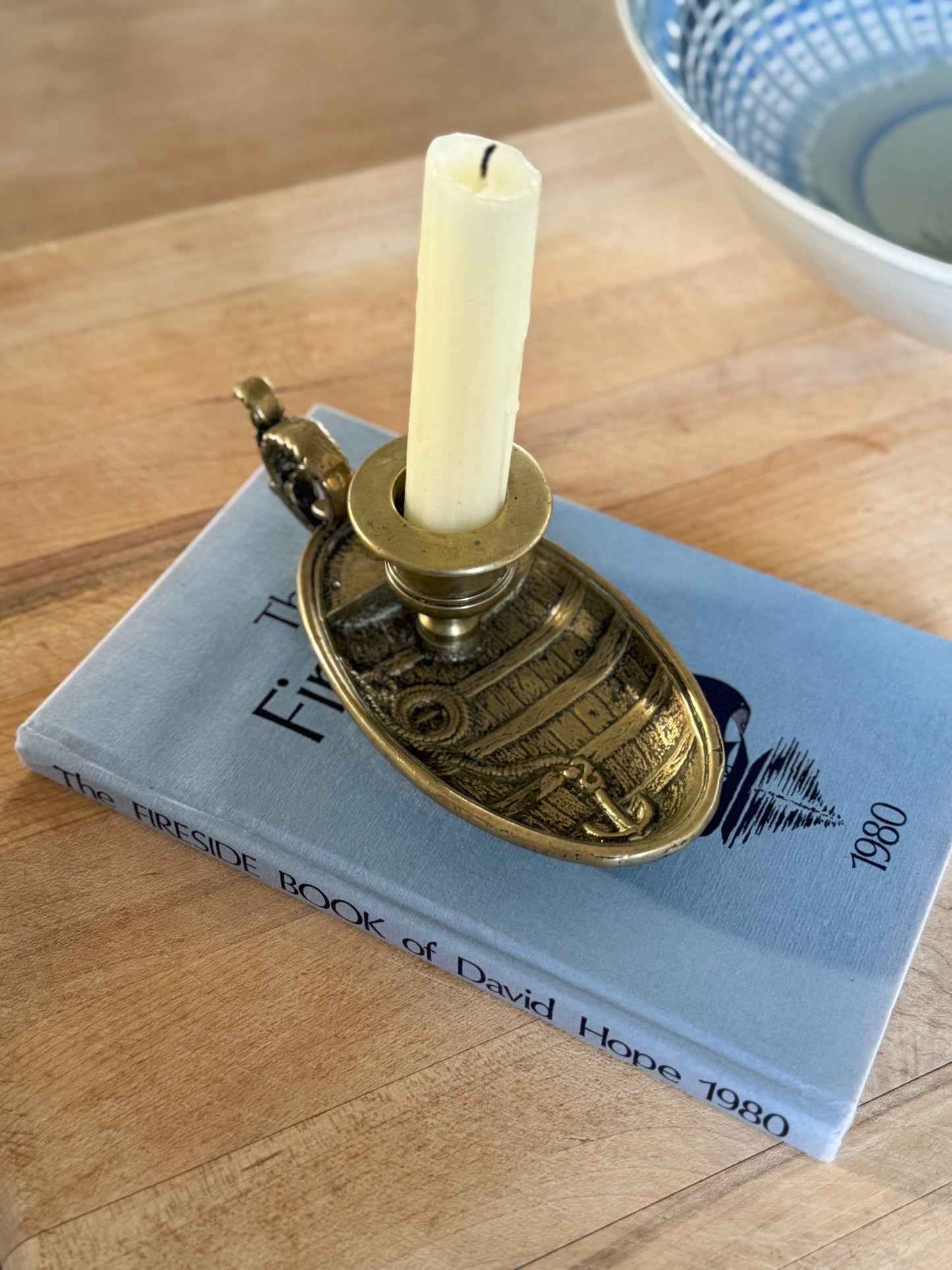 Vintage Brass Boat Shaped Chamberstick