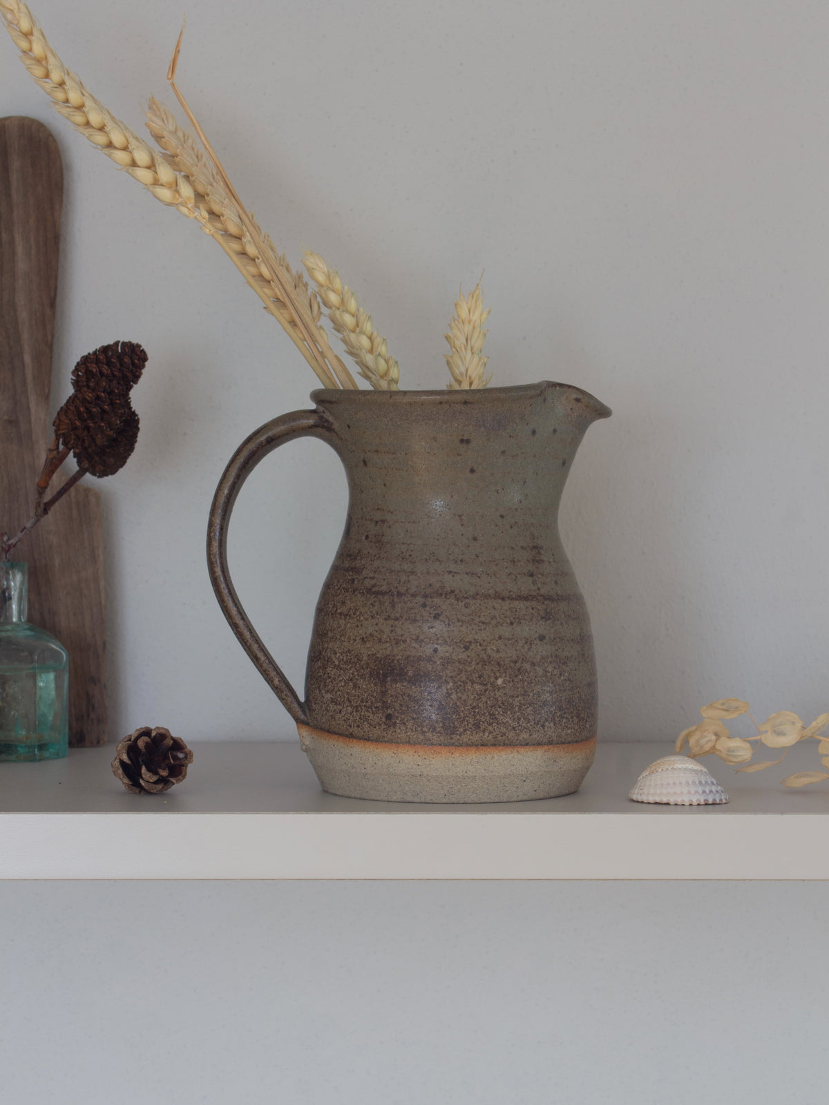 Vintage Studio Pottery Speckled Three-Tone Jug