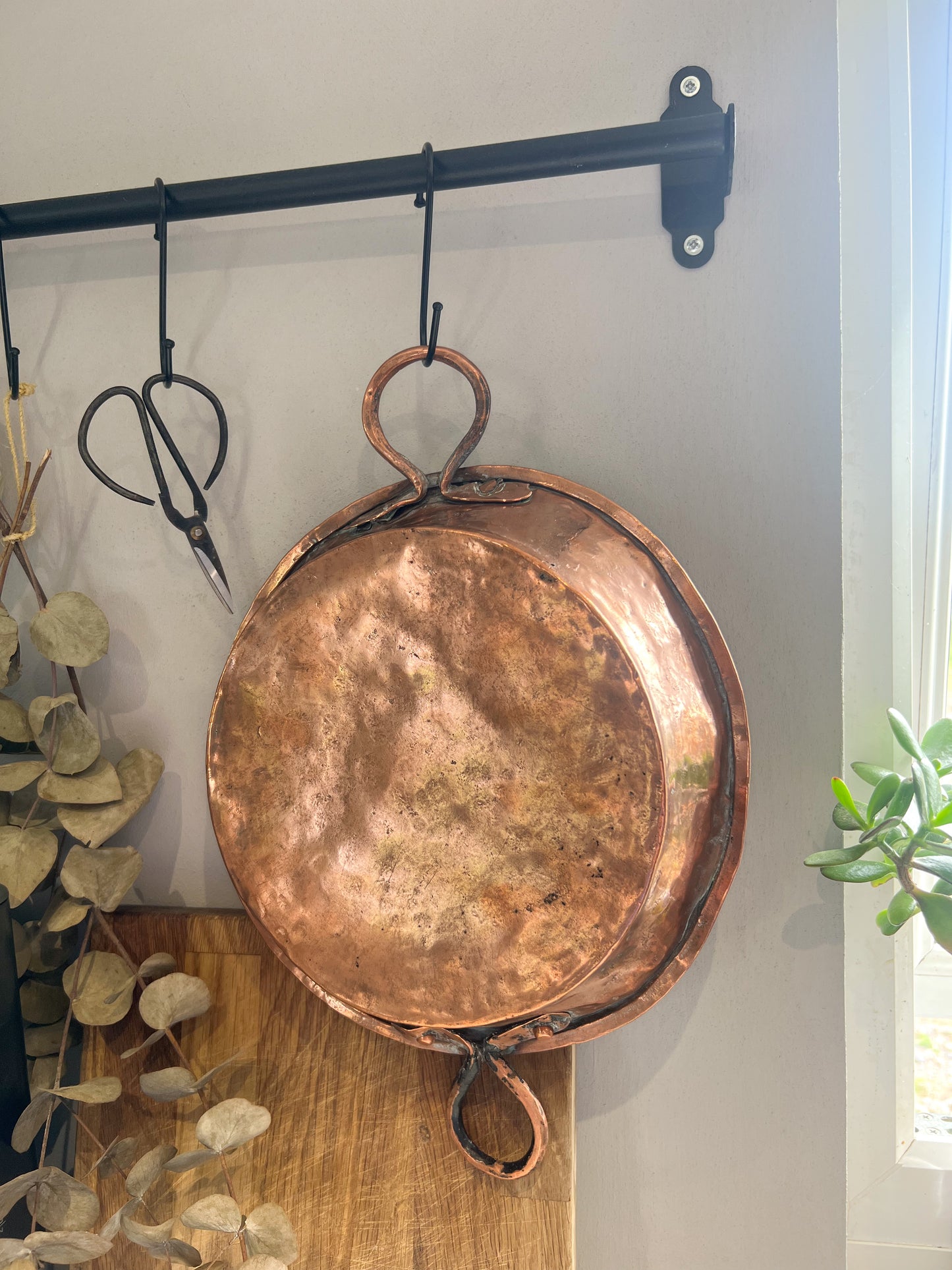 Antique French Hammered Copper Pan