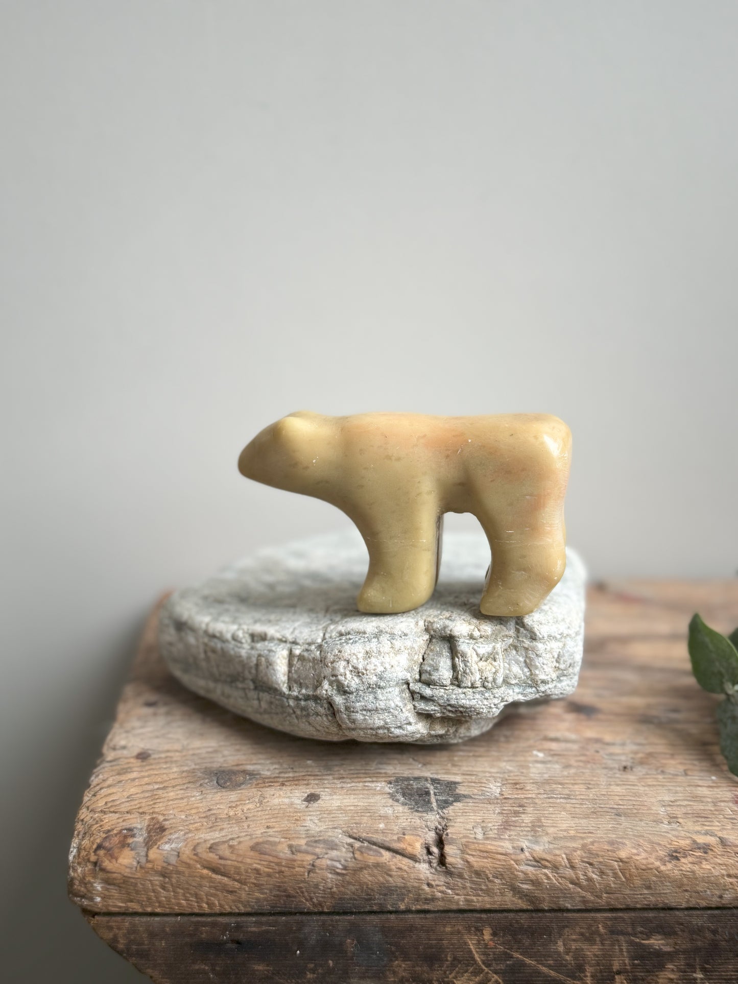 Vintage Hand-Carved Polished Soapstone Polar Bear