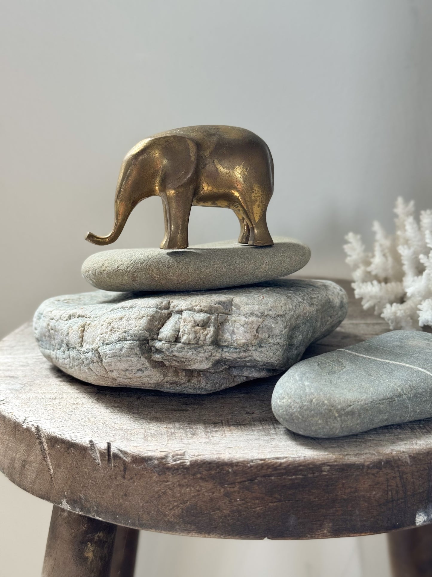 Vintage Brass Elephant Sculpture / Paperweight