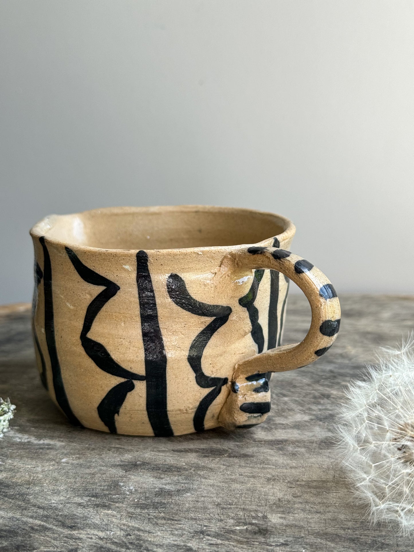 Folk Art Studio Pottery Abstract Milk Jug